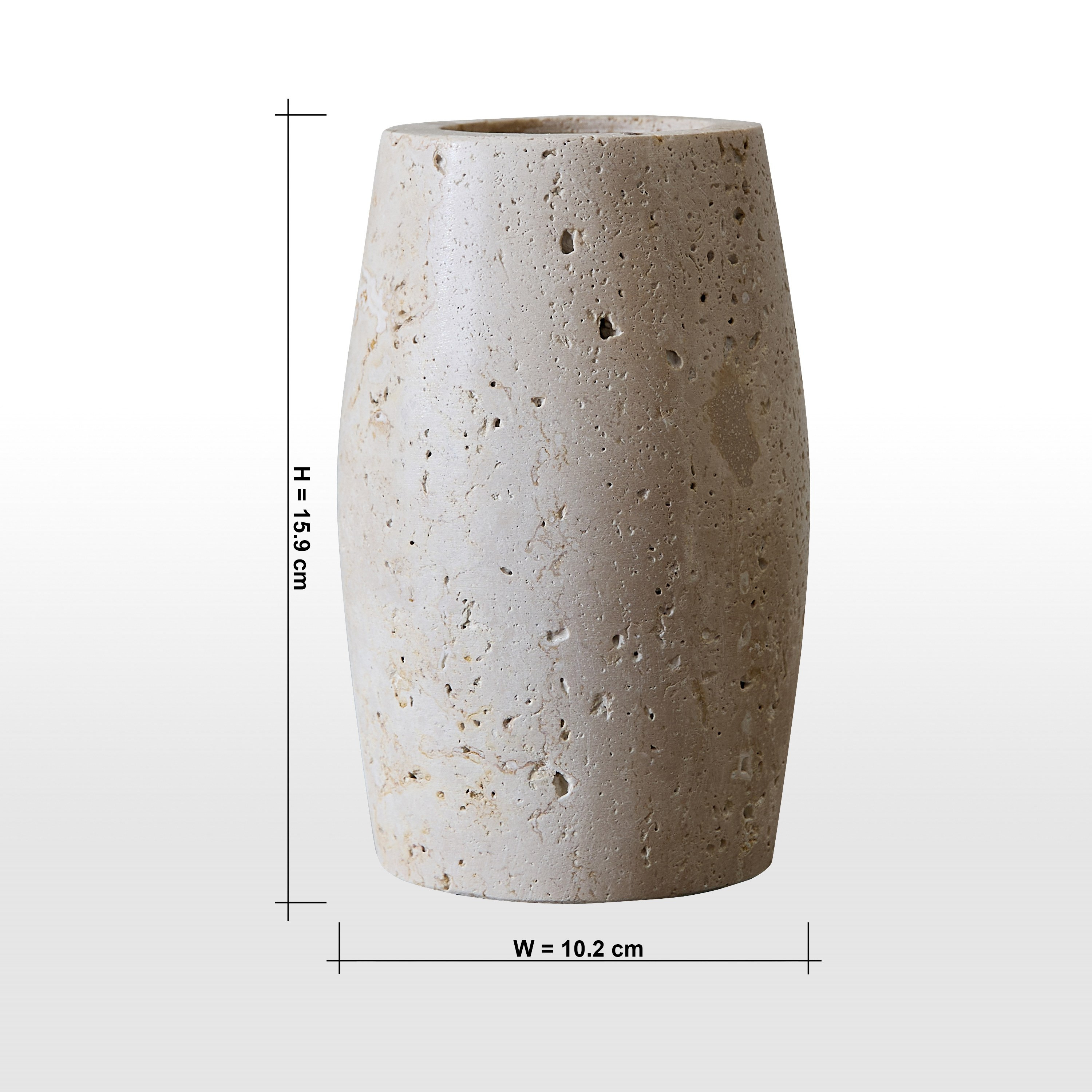 Raha Stone Decorative Vase - 16 cm-household-decor-vasesandbowls-image-4