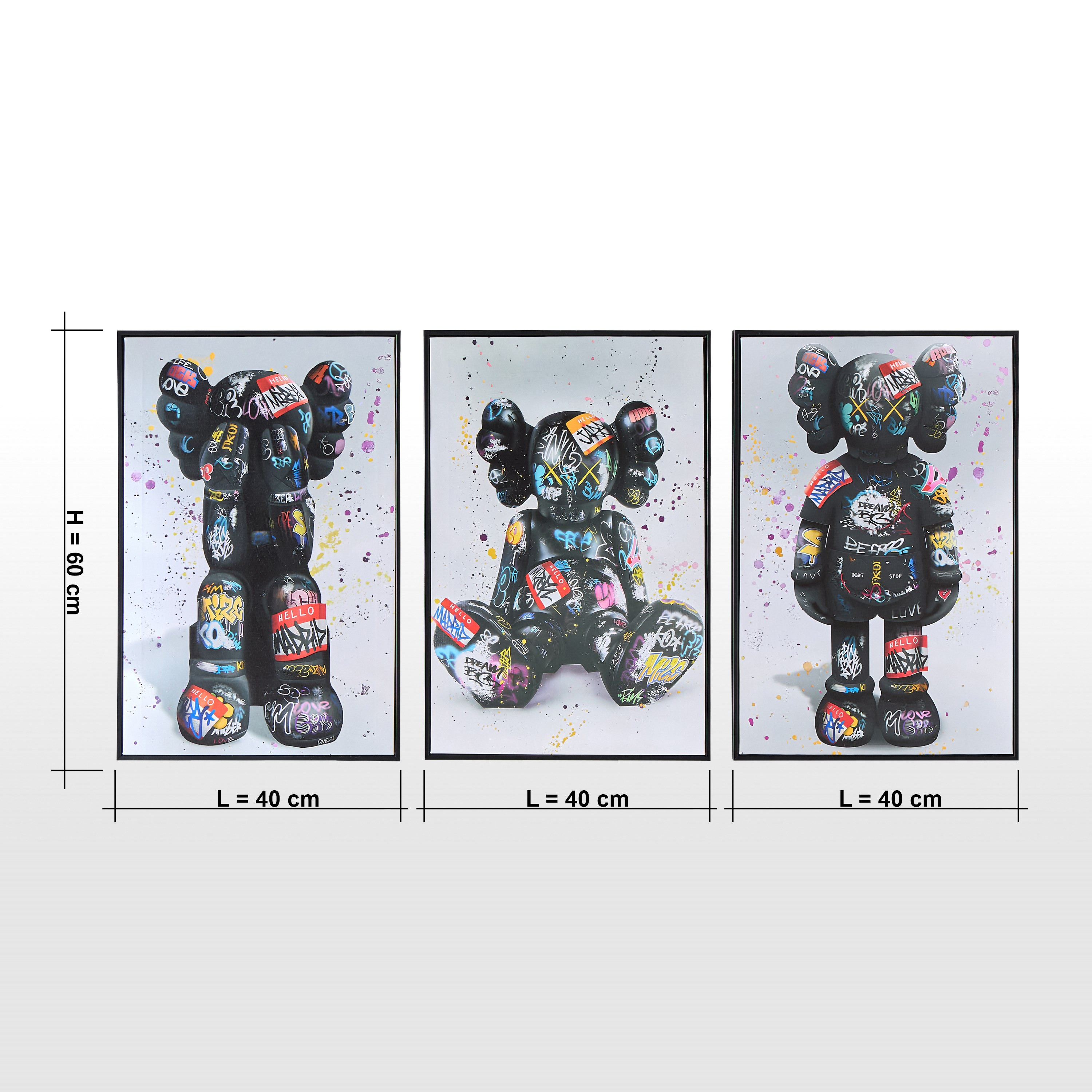 Nadir 3-Piece Framed Canvas Wall Art Set - 40x60 cm-household-walldecorandmirrors-wallart-image-4