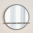 Lenore Wall Mirror with 5 Hooks - 80x82 cm-household-walldecorandmirrors-mirrors-wallmirrors-image-2