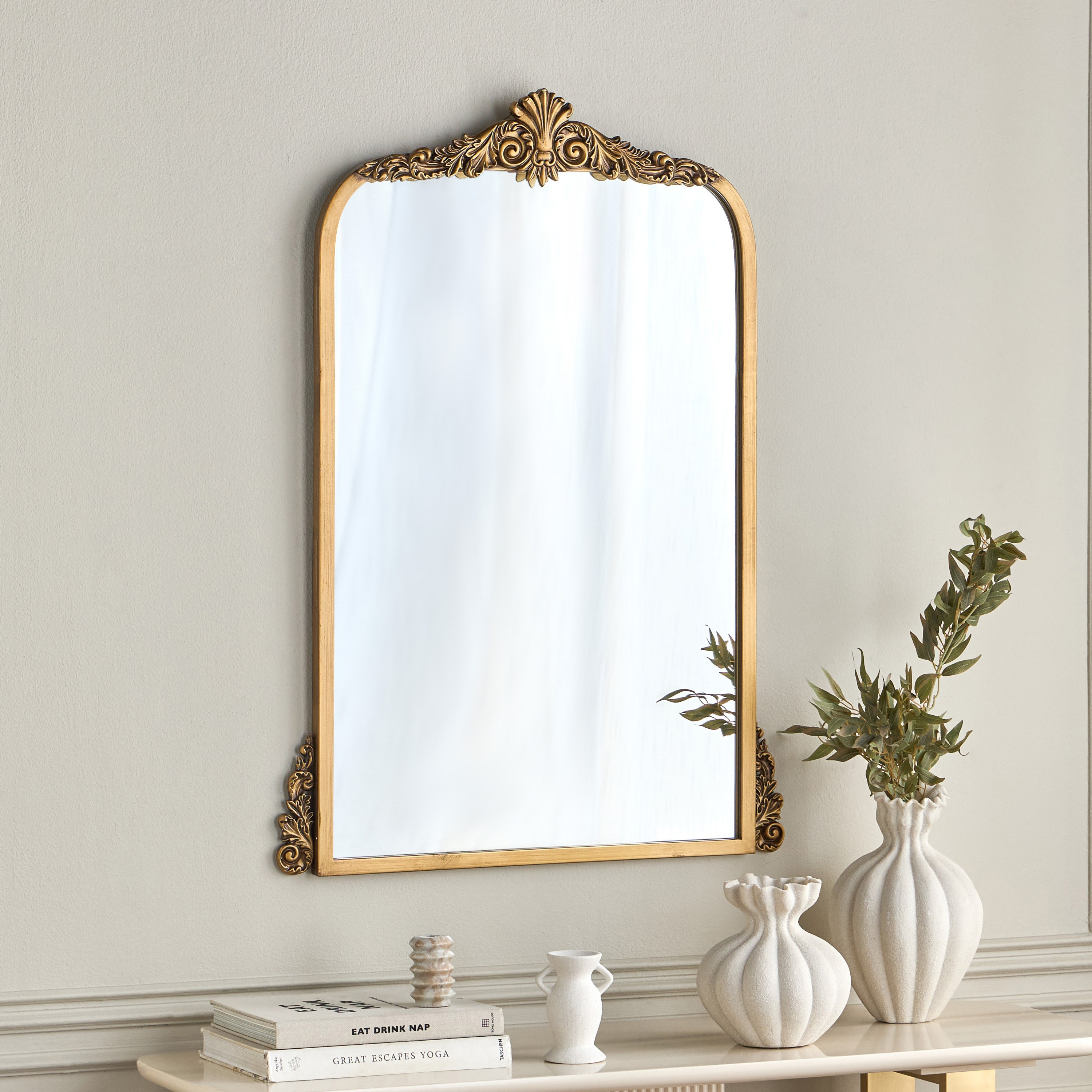 Marigold Wall Mirror - 98x70 cm-household-walldecorandmirrors-mirrors-wallmirrors-image-1