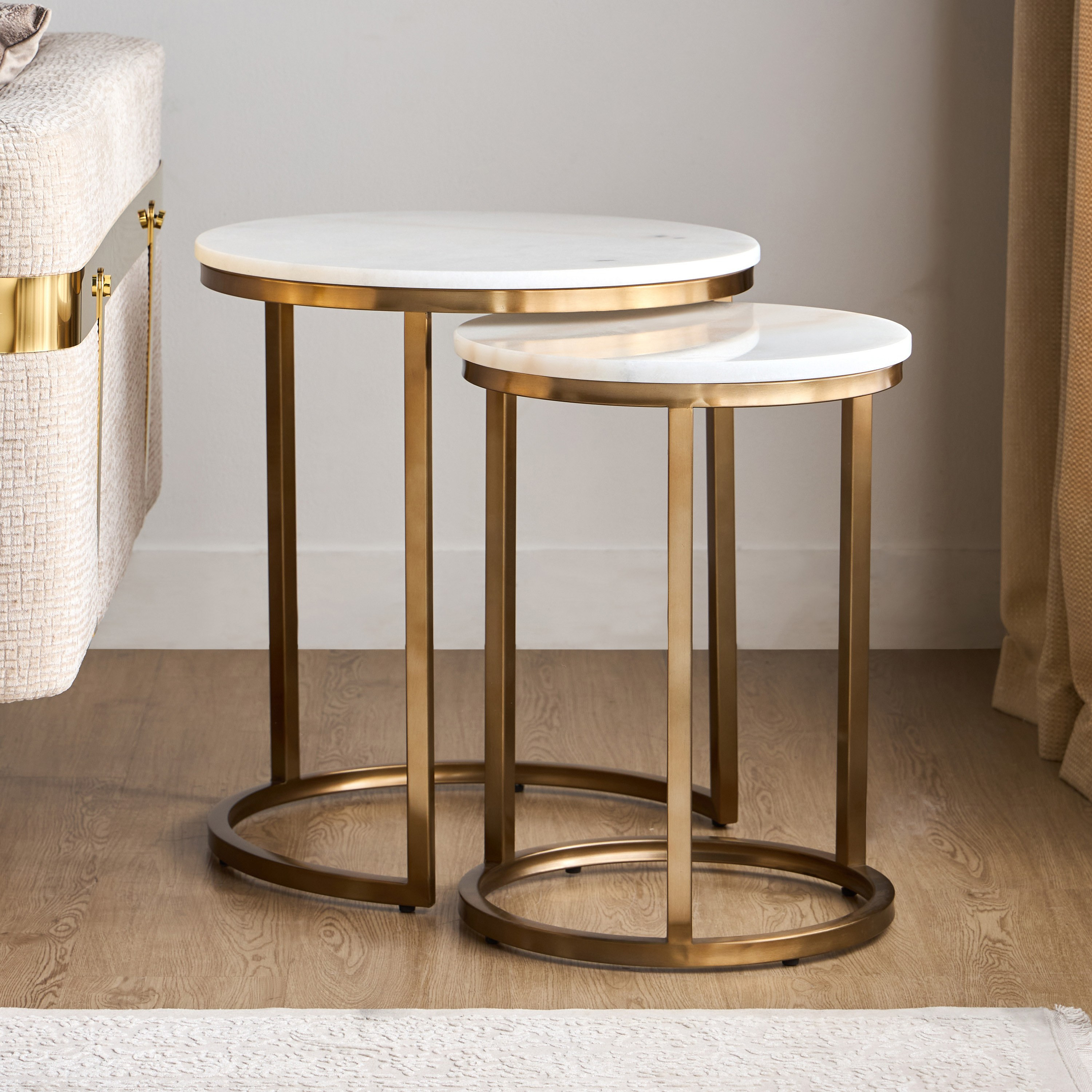 Shop Strava Marble Top Nesting Tables - Set of 2 | Home Centre Qatar