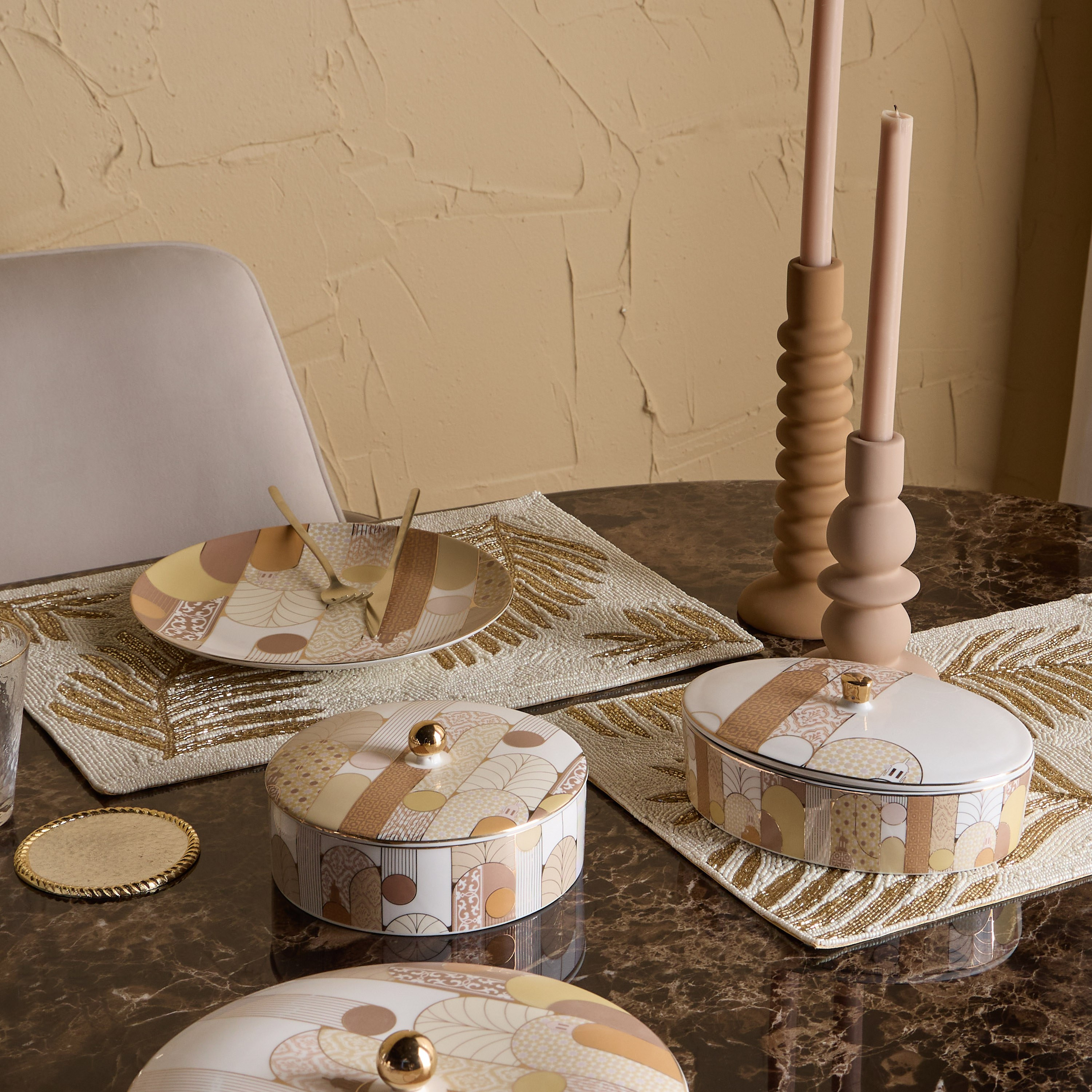Tamara 4-Piece Coaster Set - 10x10 cm-household-dining-tablelinen-napkinsandaccessories-image-3