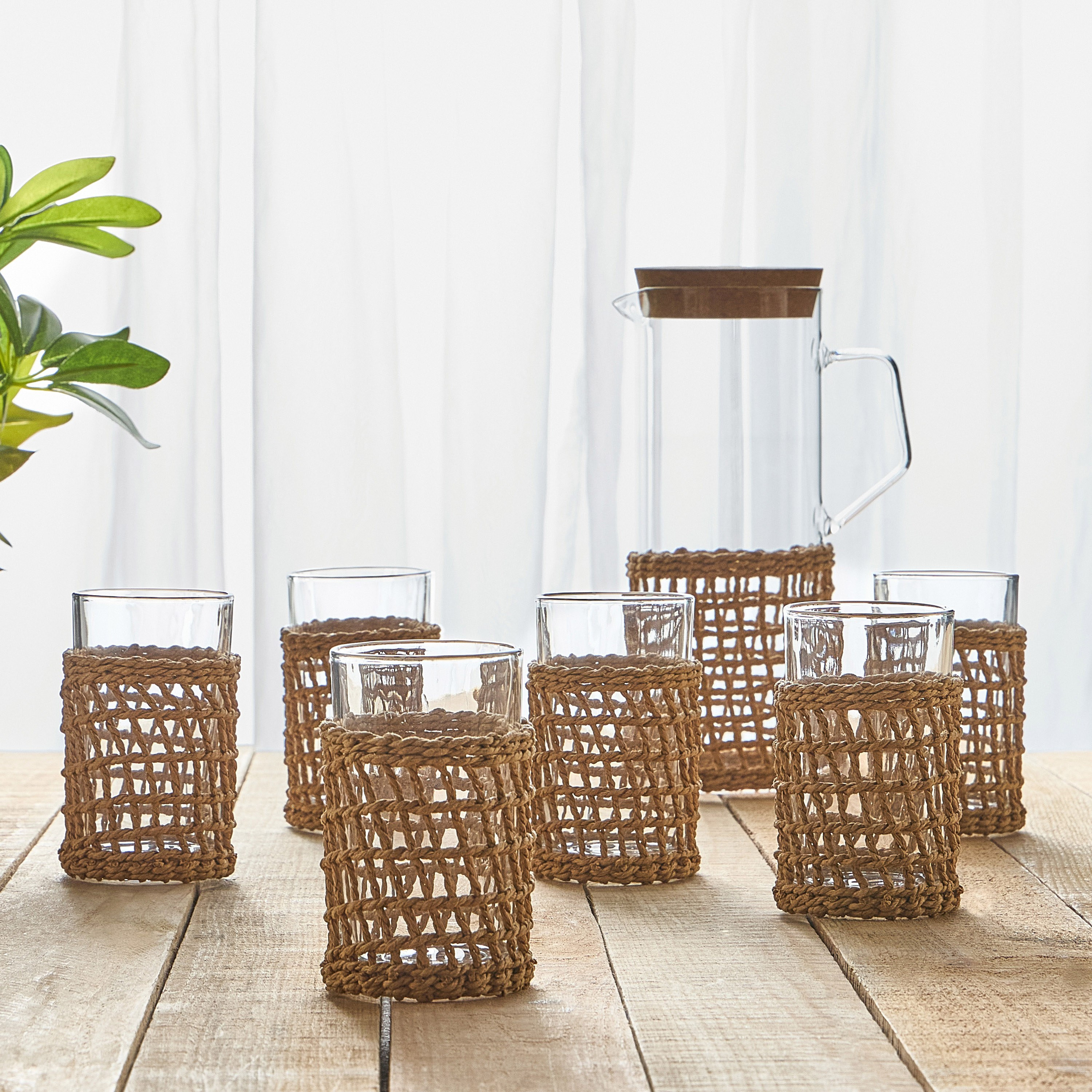 Tamara 7-Piece Glass and Jar Set - 1.2 L-household-dining-drinkserveware-jugsdecantersandcarafes-image-1