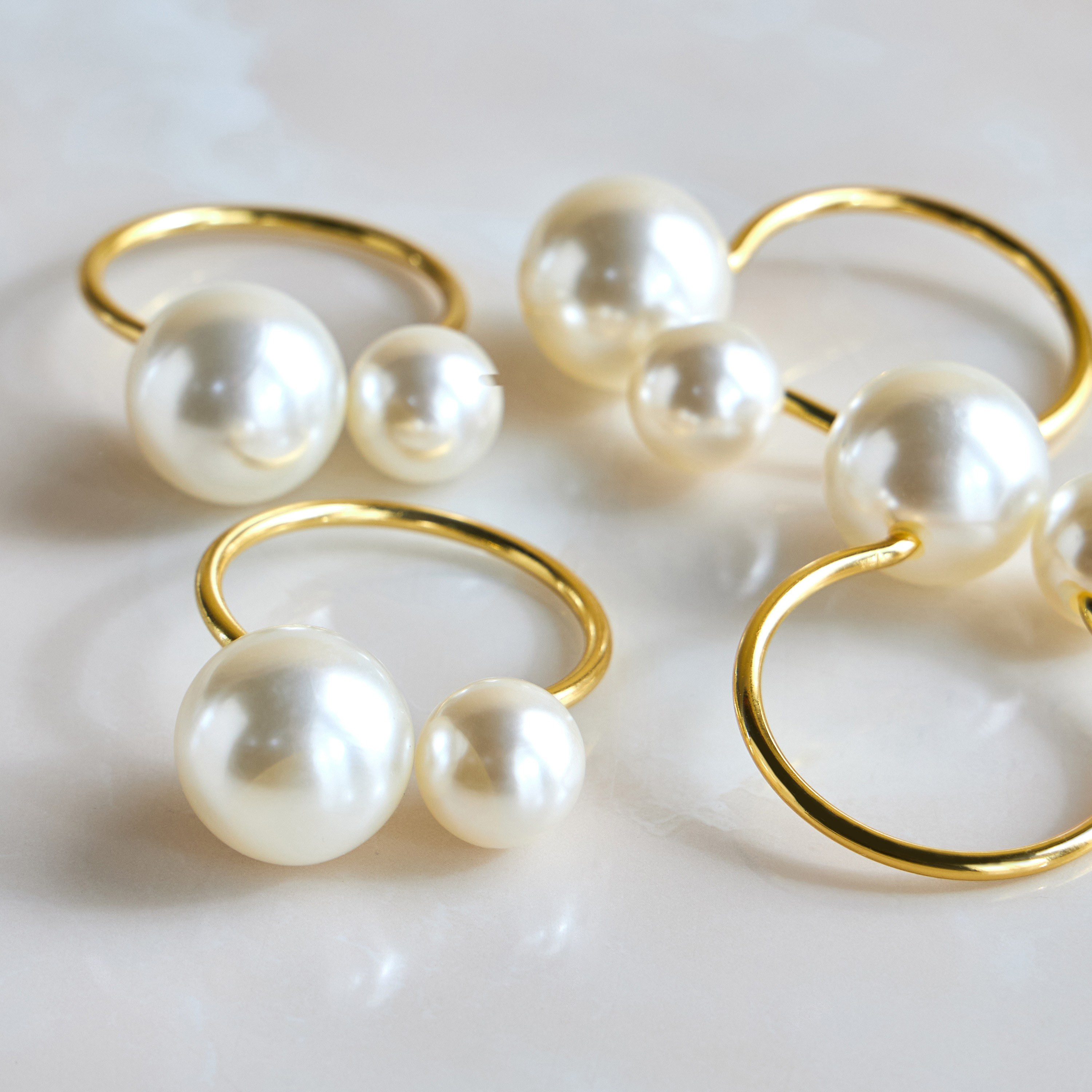 Pearl 4-Piece Napkin Ring Set - 4x4 cm-household-dining-tablelinen-napkinsandaccessories-image-2