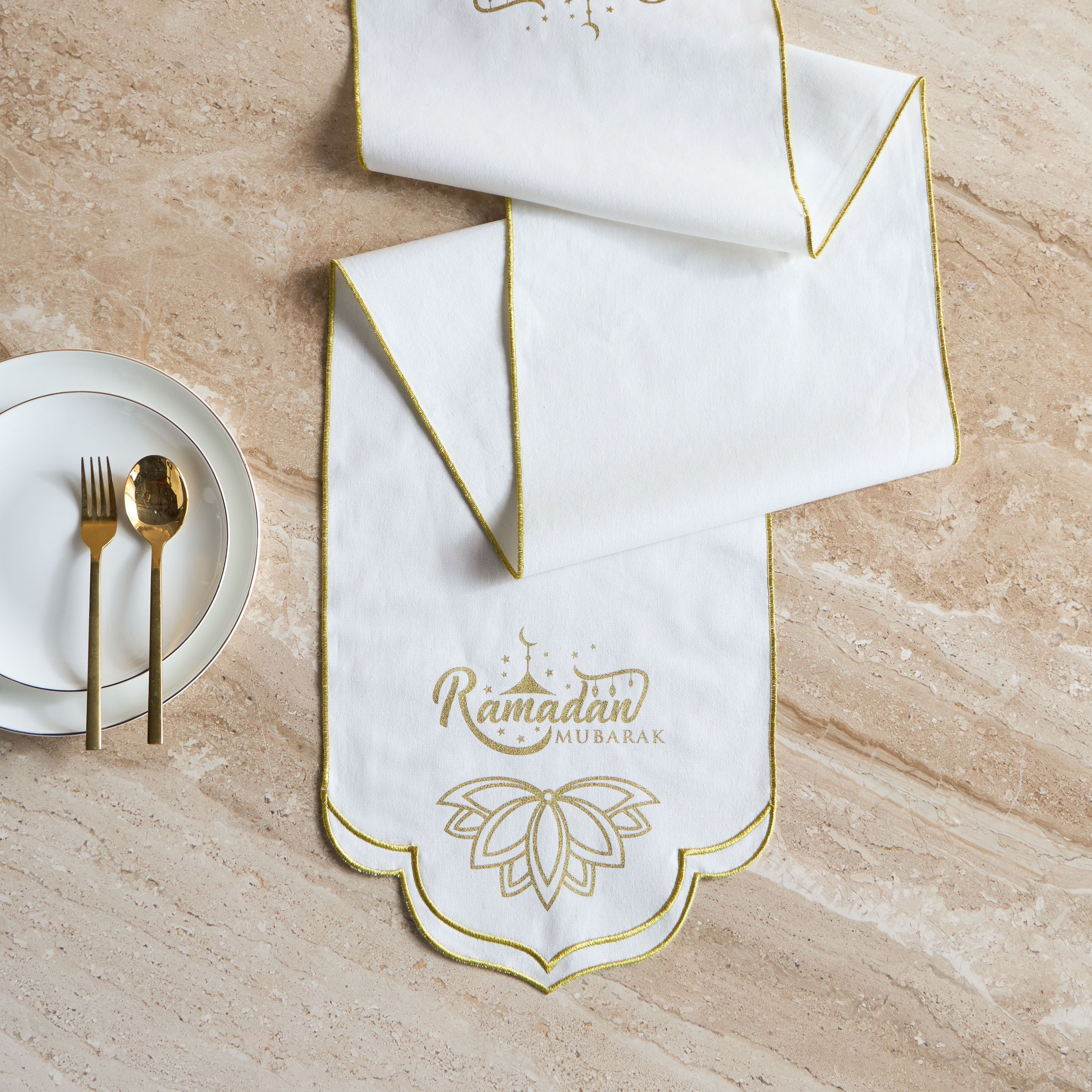 Ramadan Mubarak Runner - 30x180 cm-household-dining-tablelinen-runnersandtablecovers-image-1