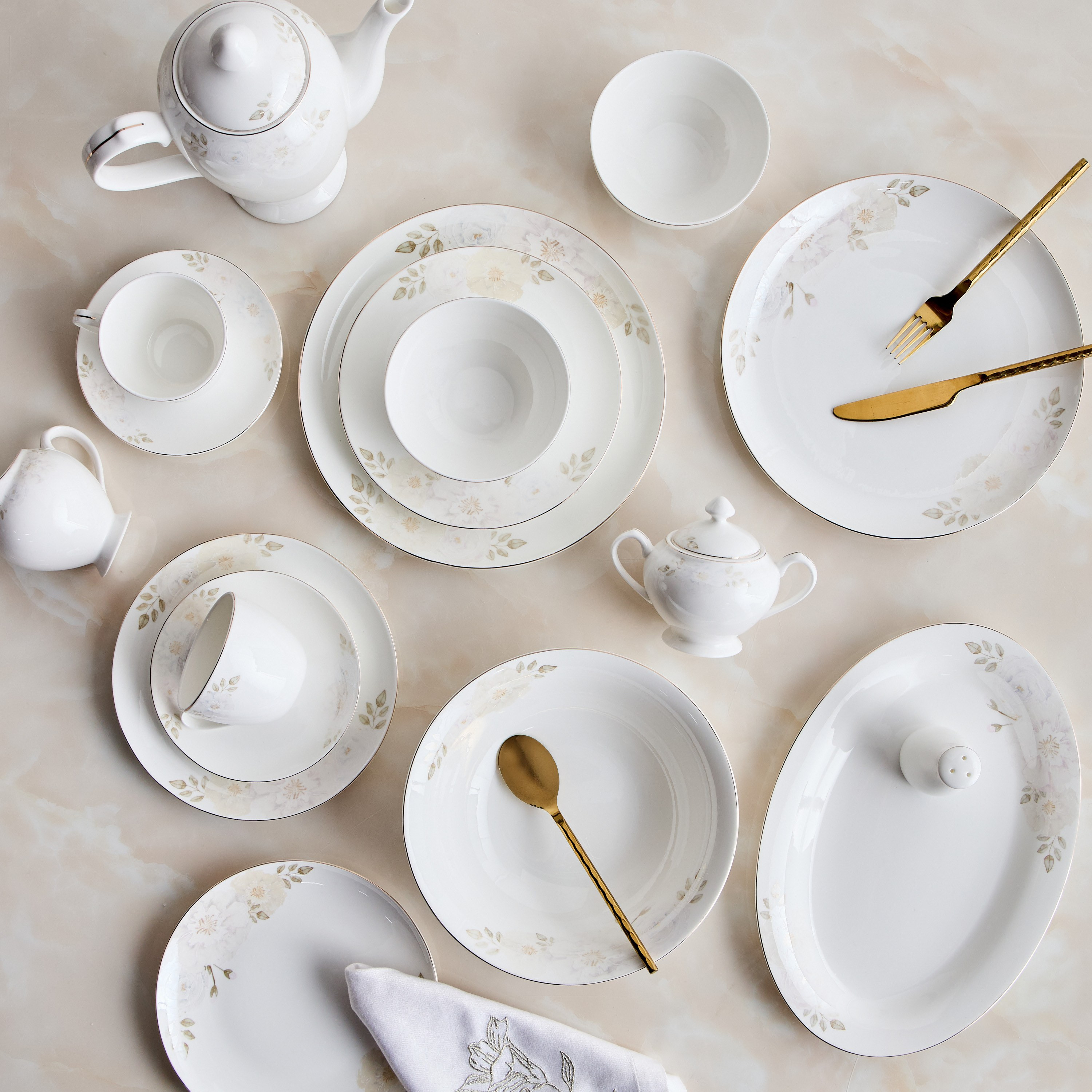 Sahar 48-Piece Bone China Dinner Set - Serves 8-household-dining-dinnerware-dinnersets-image-1