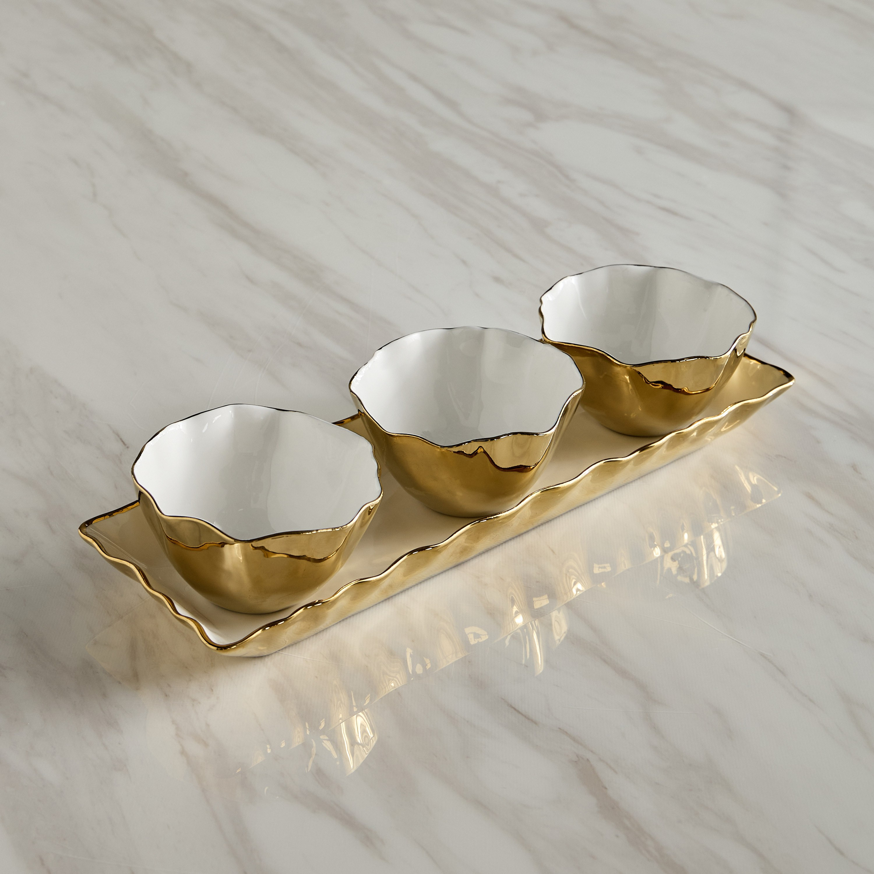 طقم أوعية التوابل 3 قطع مع صينية - تمارا-household-decor-vasesandbowls-image-1