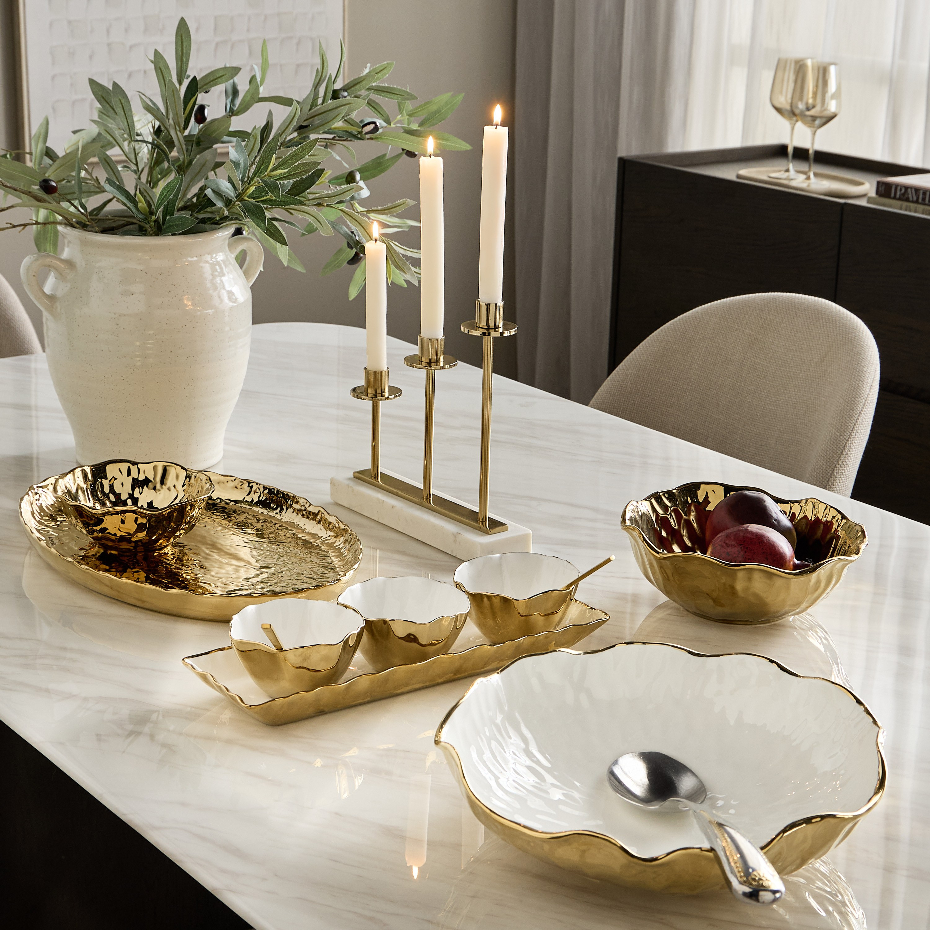 طقم أوعية التوابل 3 قطع مع صينية - تمارا-household-decor-vasesandbowls-image-4