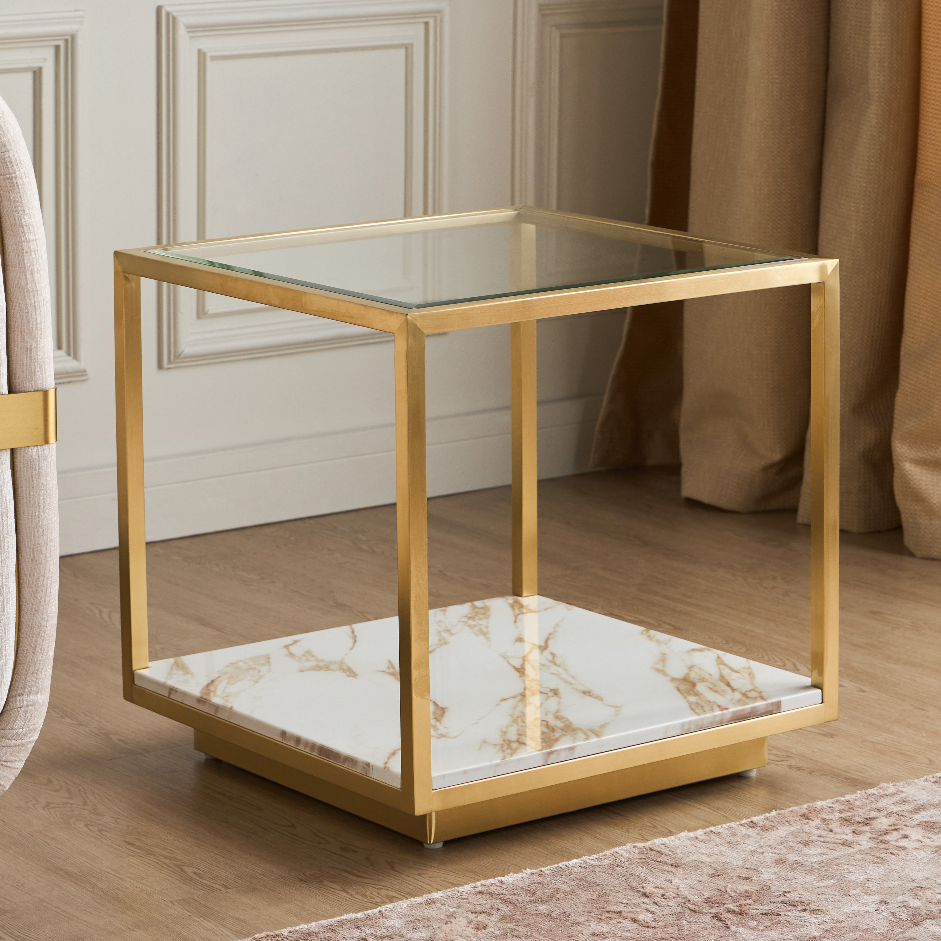 Shop Modernist Glass Top Side Table | Home Centre Kuwait