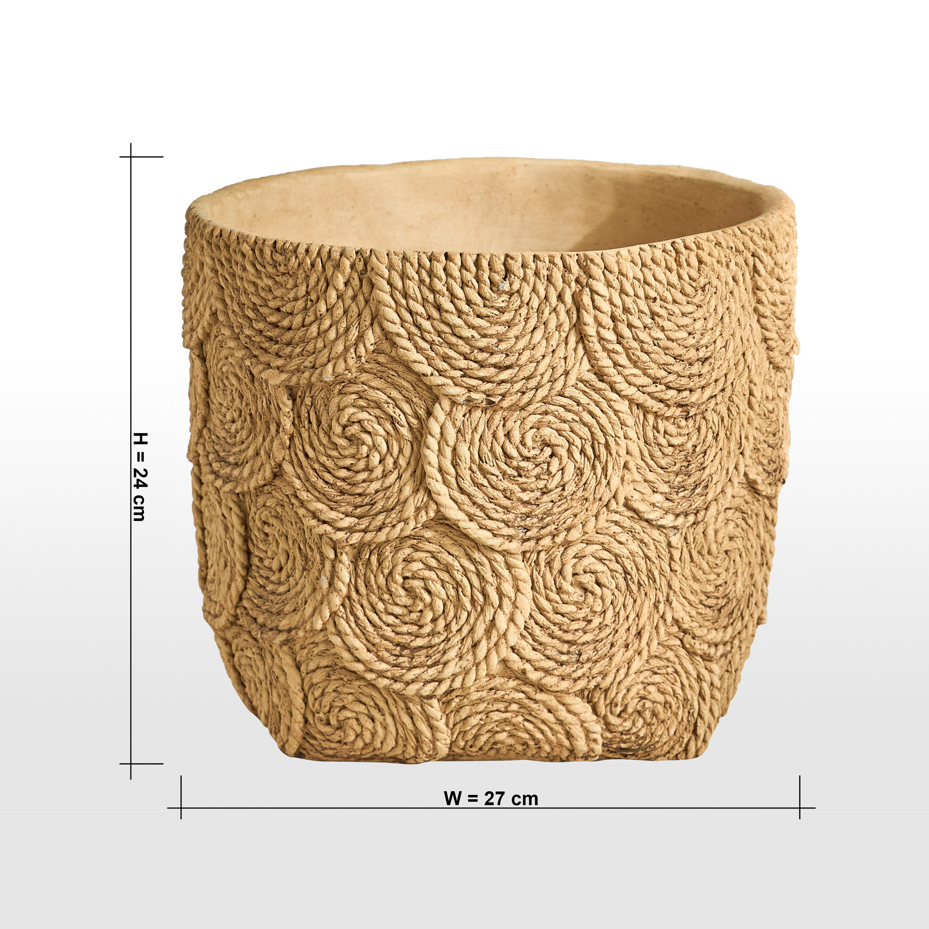 Calcify Circular Braided Planter - 24 cm-household-gardenandoutdoor-potsandplanters-planters-image-5