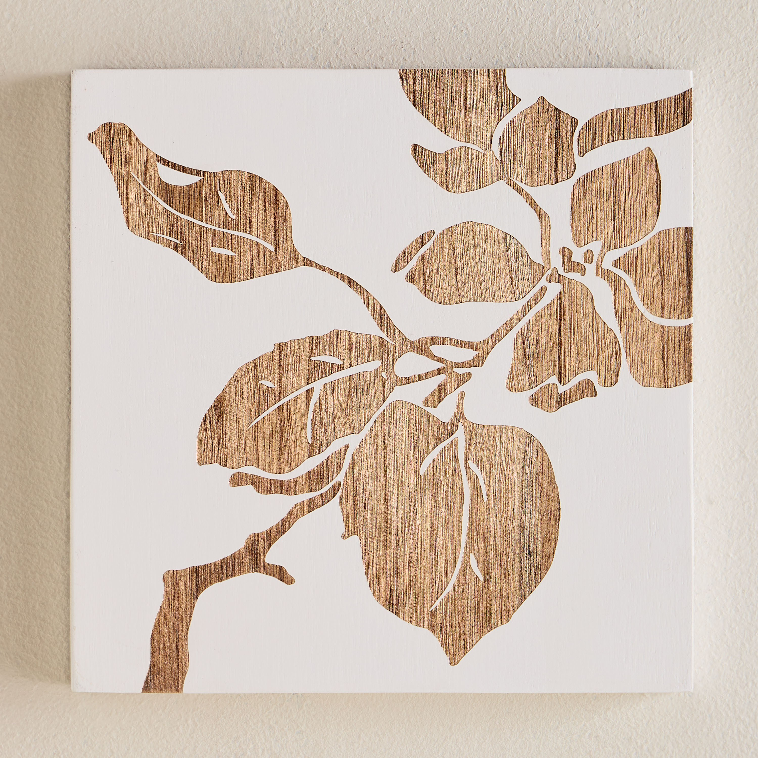 Philis Etched Wood Unframed Paulownia Wall Art - 30x30 cm-household-walldecorandmirrors-wallart-image-1