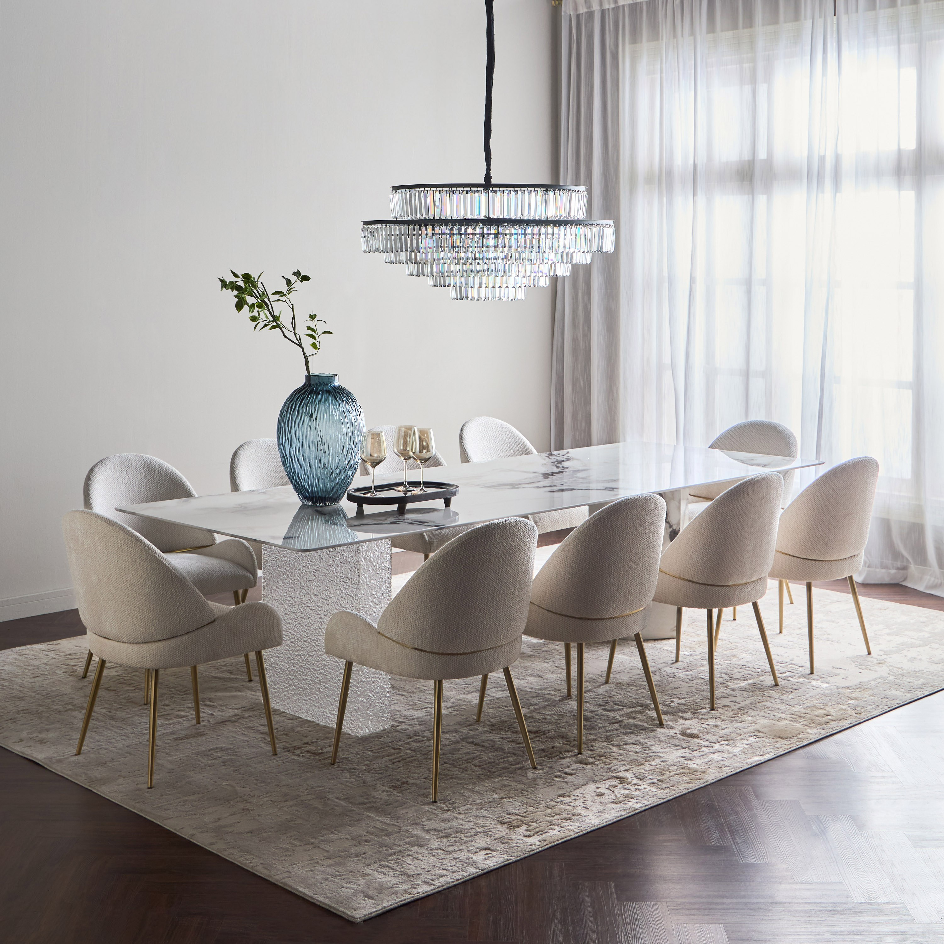 Elissa 10-Seater Ceramic Top Dining Set