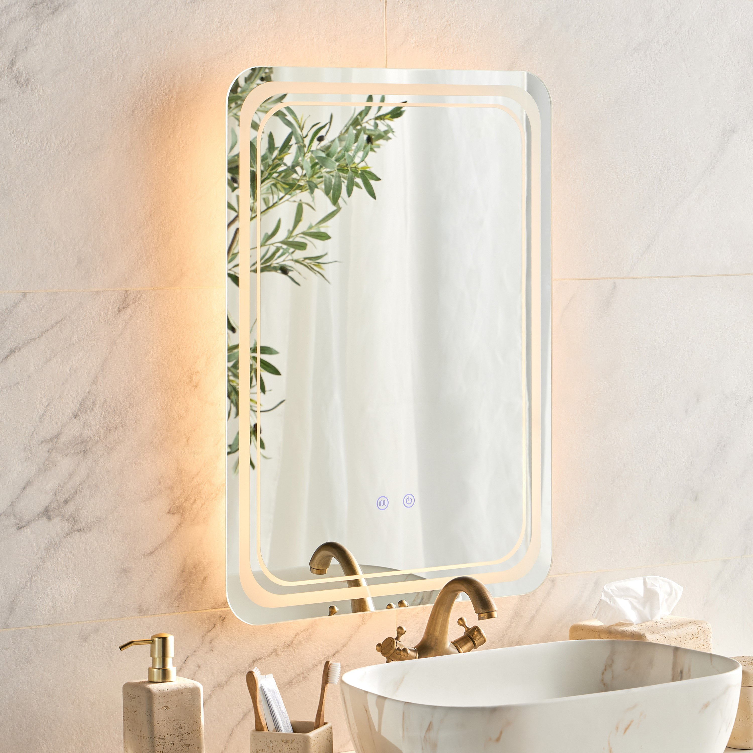 مرآة حائط ليد - أليسا - 70x50 سم-household-walldecorandmirrors-mirrors-wallmirrors-image-3