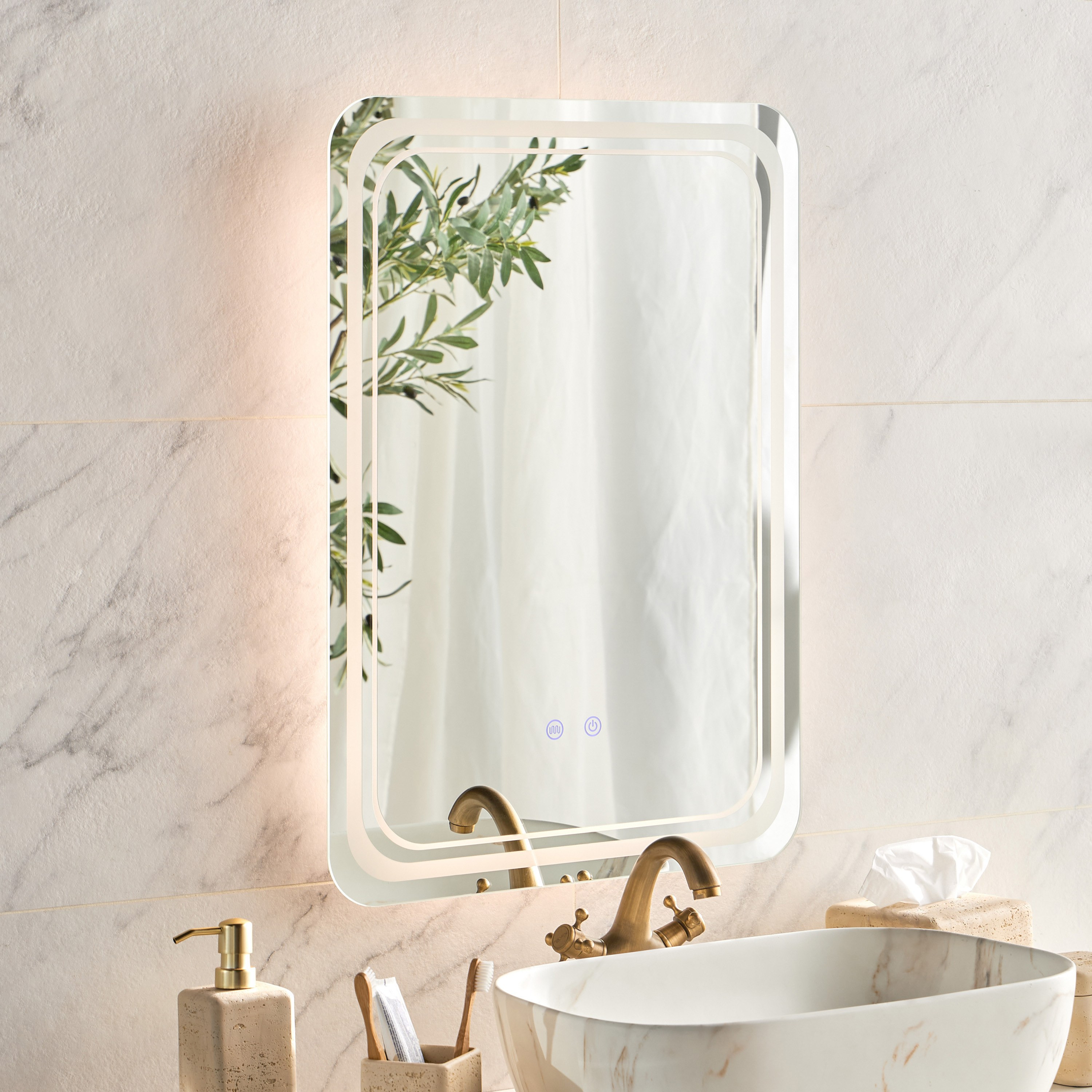 مرآة حائط ليد - أليسا - 70x50 سم-household-walldecorandmirrors-mirrors-wallmirrors-image-4