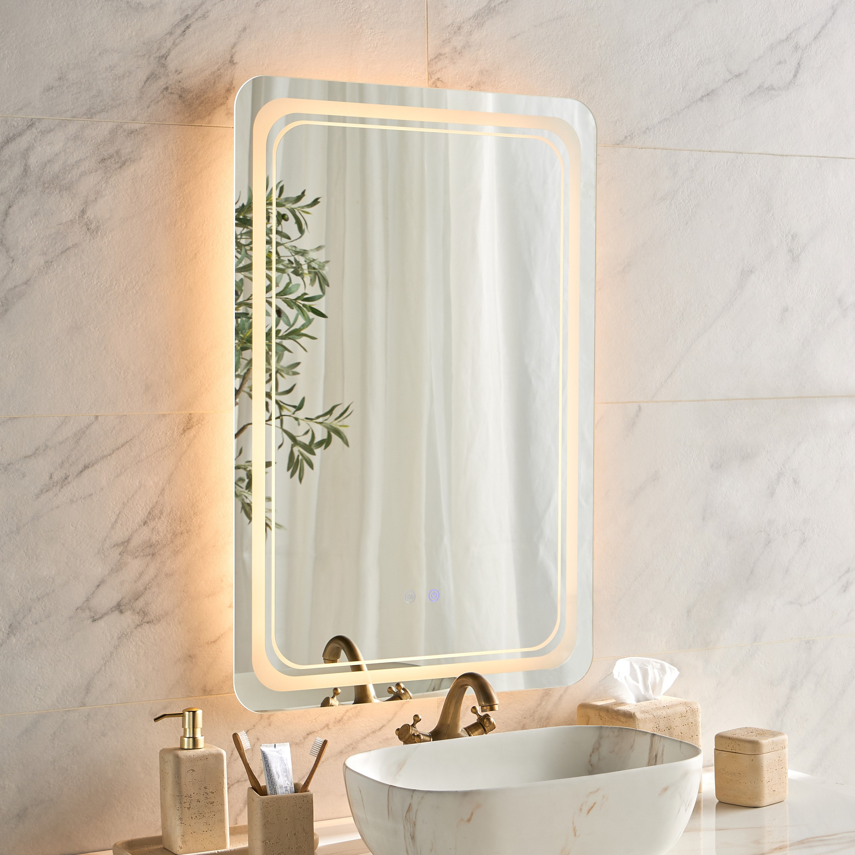 Alysa LED Wall Mirror - 90x60 cm-household-walldecorandmirrors-mirrors-wallmirrors-image-3