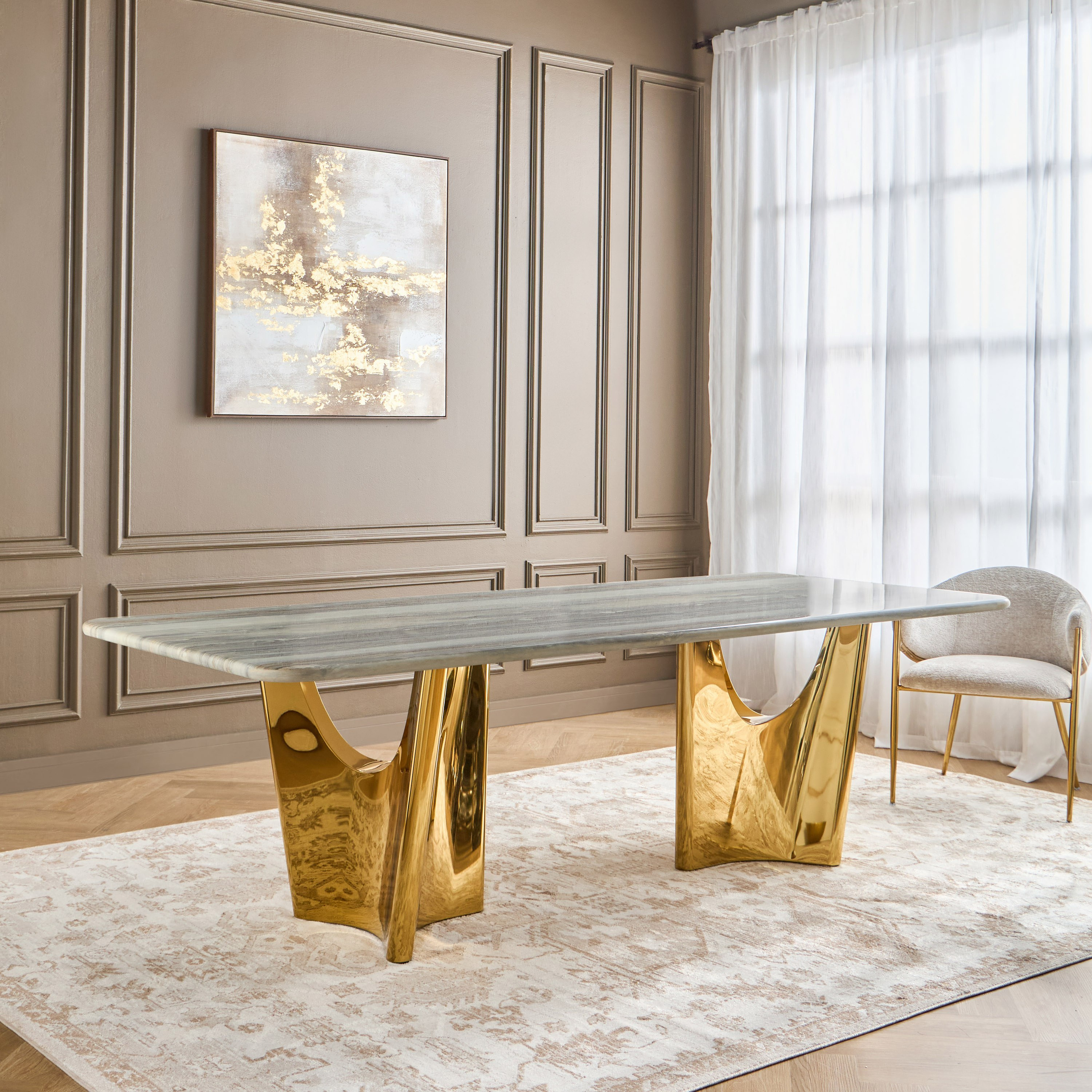 Celosia 8-Seater Marble Top Dining Table