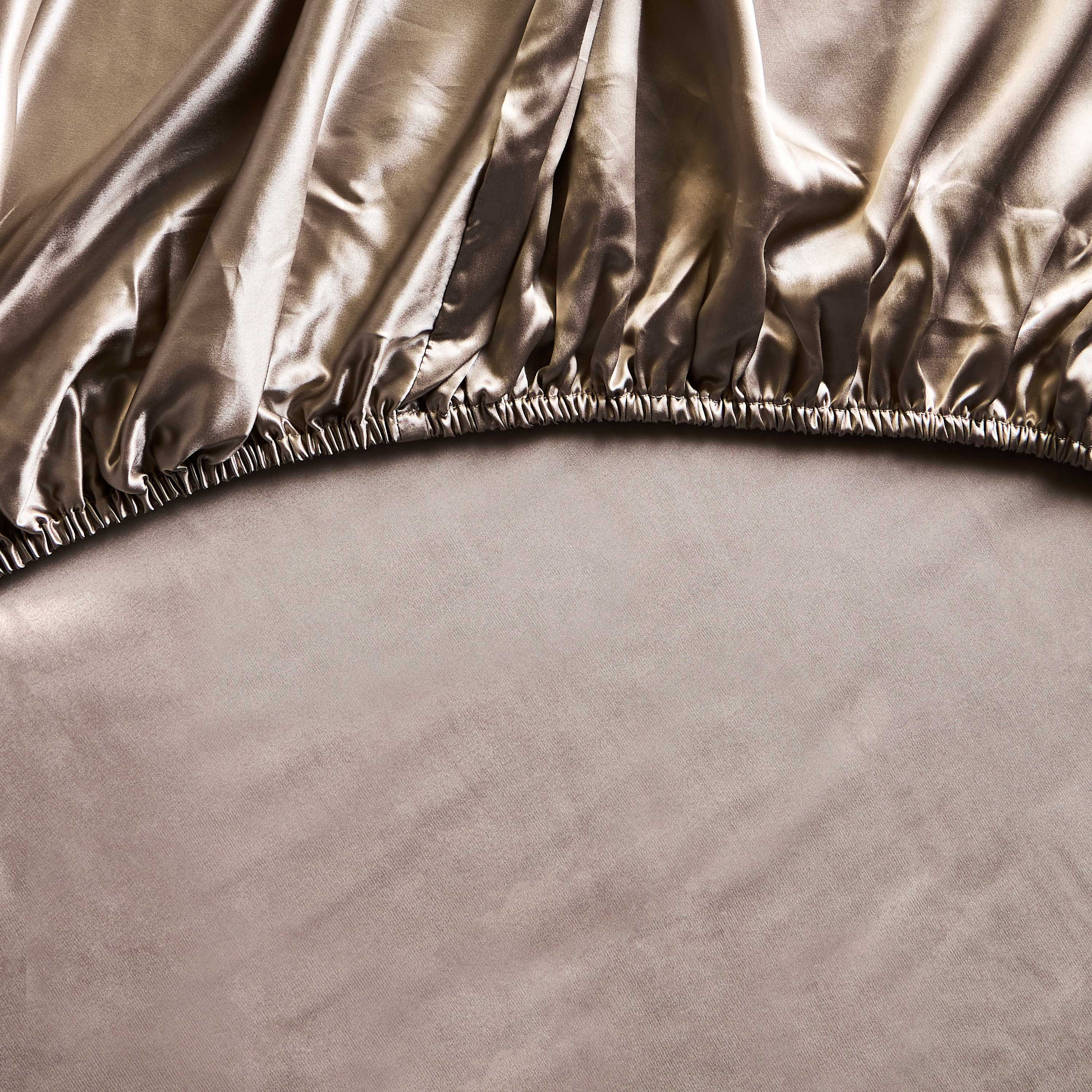 شرشف مطاطي كينج من حرير التوت - 180x205 سم-household-bedding-sheetsandpillowcases-fittedsheets-image-10