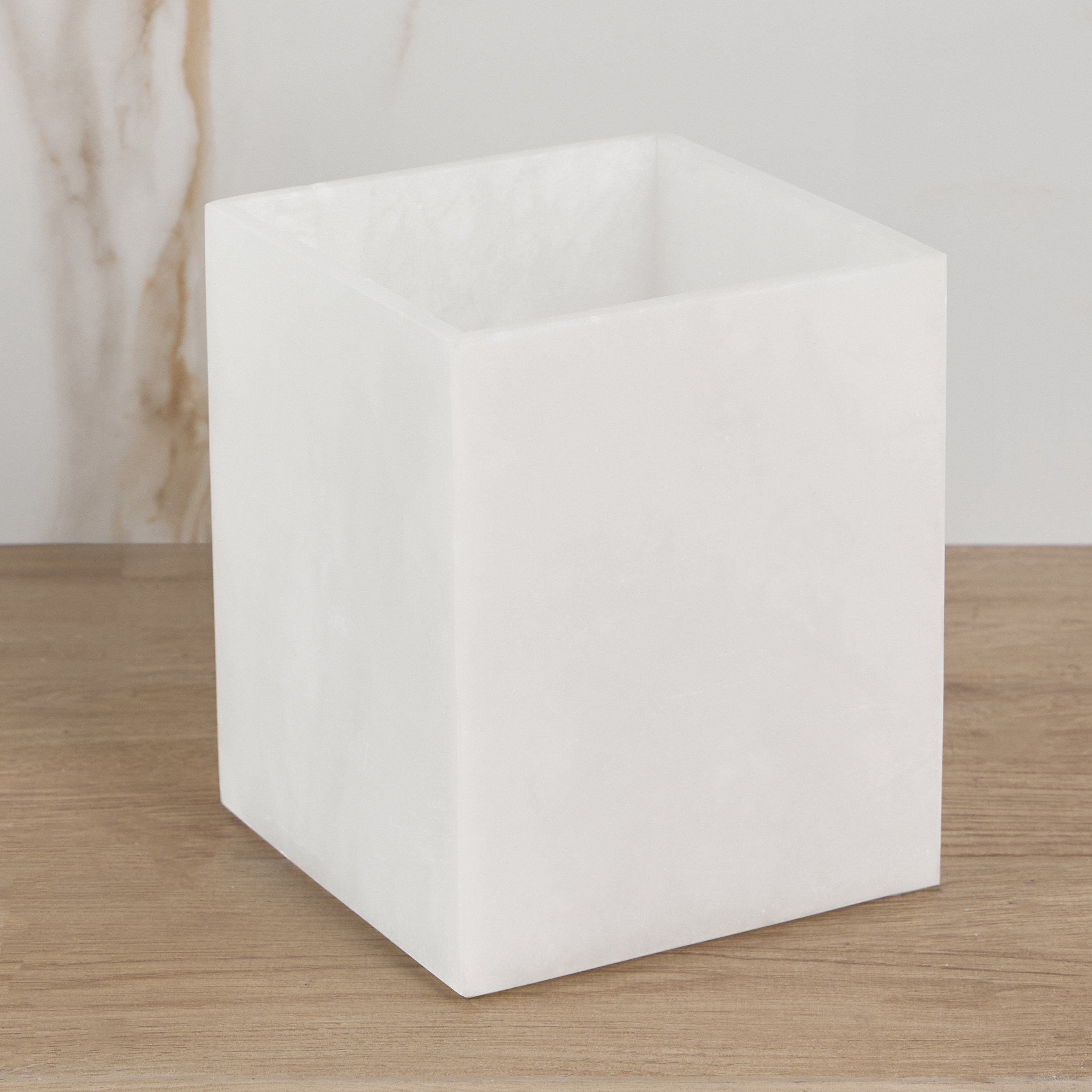 Spanish Alabaster Waste Bin-household-bathandlaundry-wastebinsandaccessories-image-1