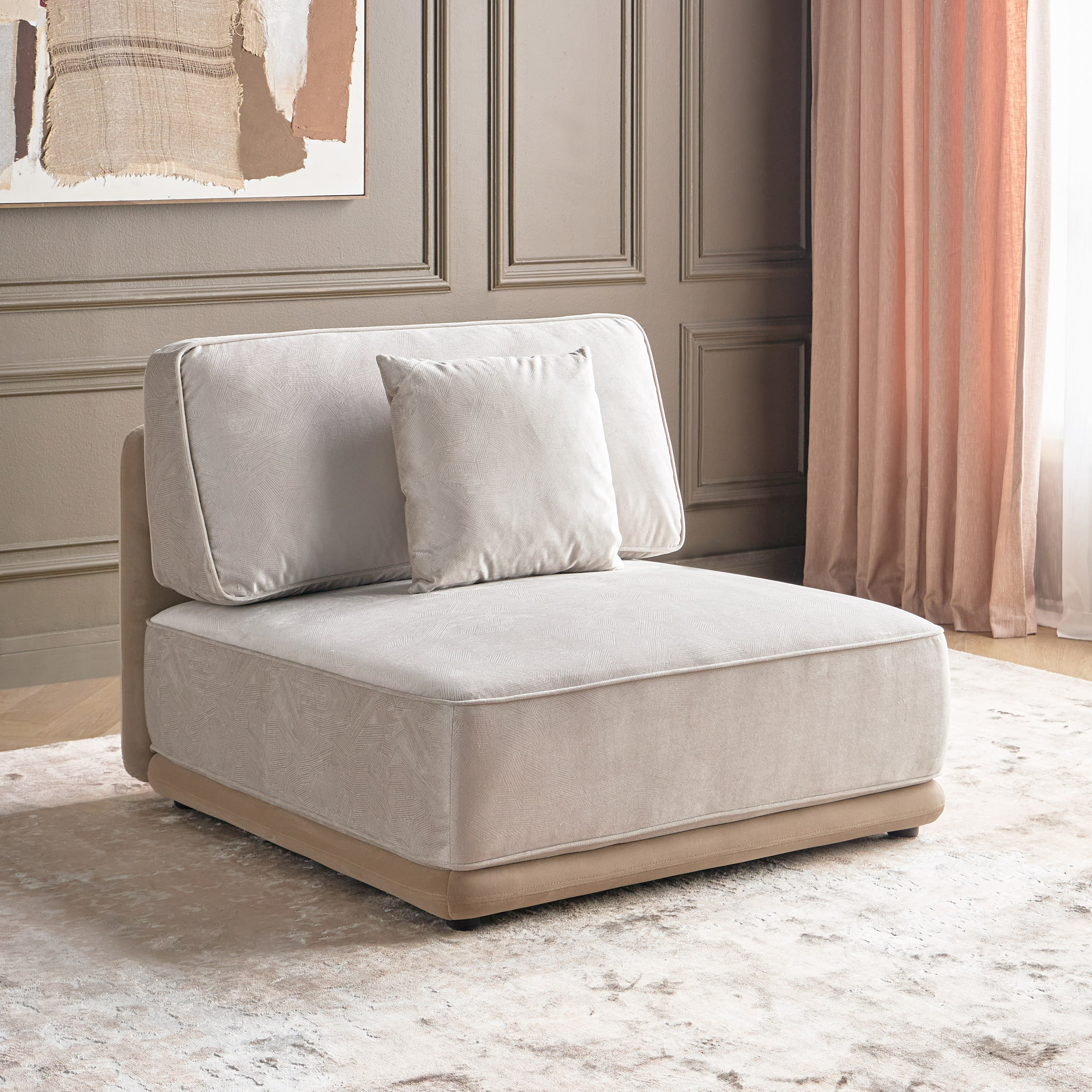 Reyna Fabric Armless Modular Sofa