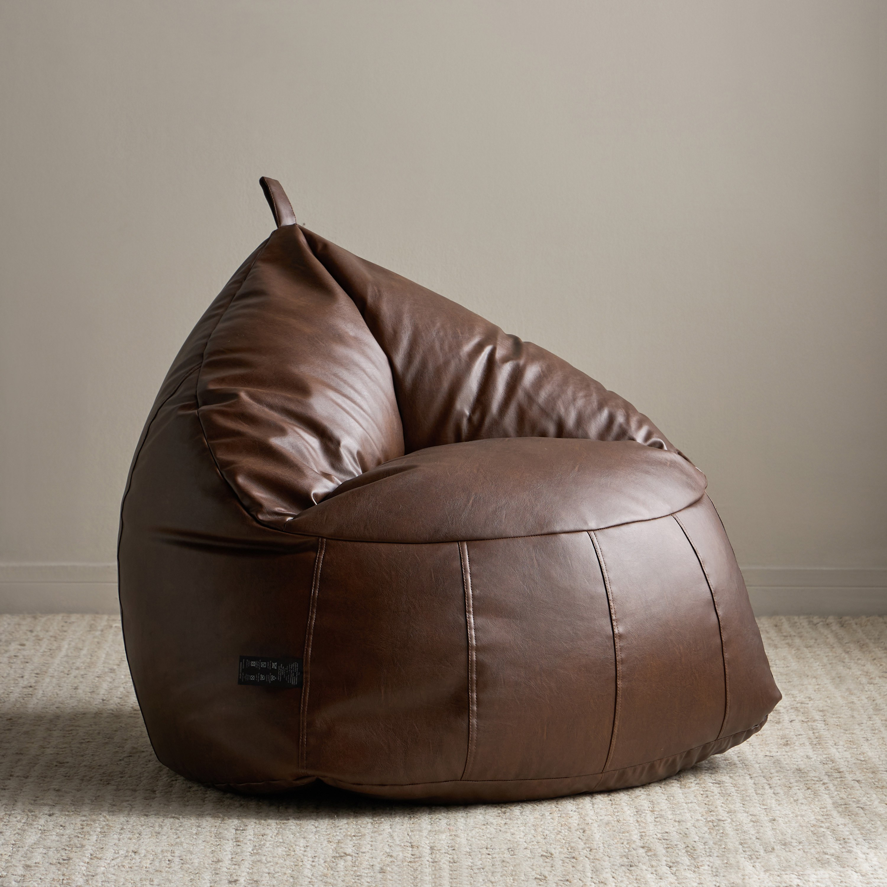 Amari Leatheritte Bean Bag - 81x80 cm-household-cushionsandthrows-beanbags-image-1