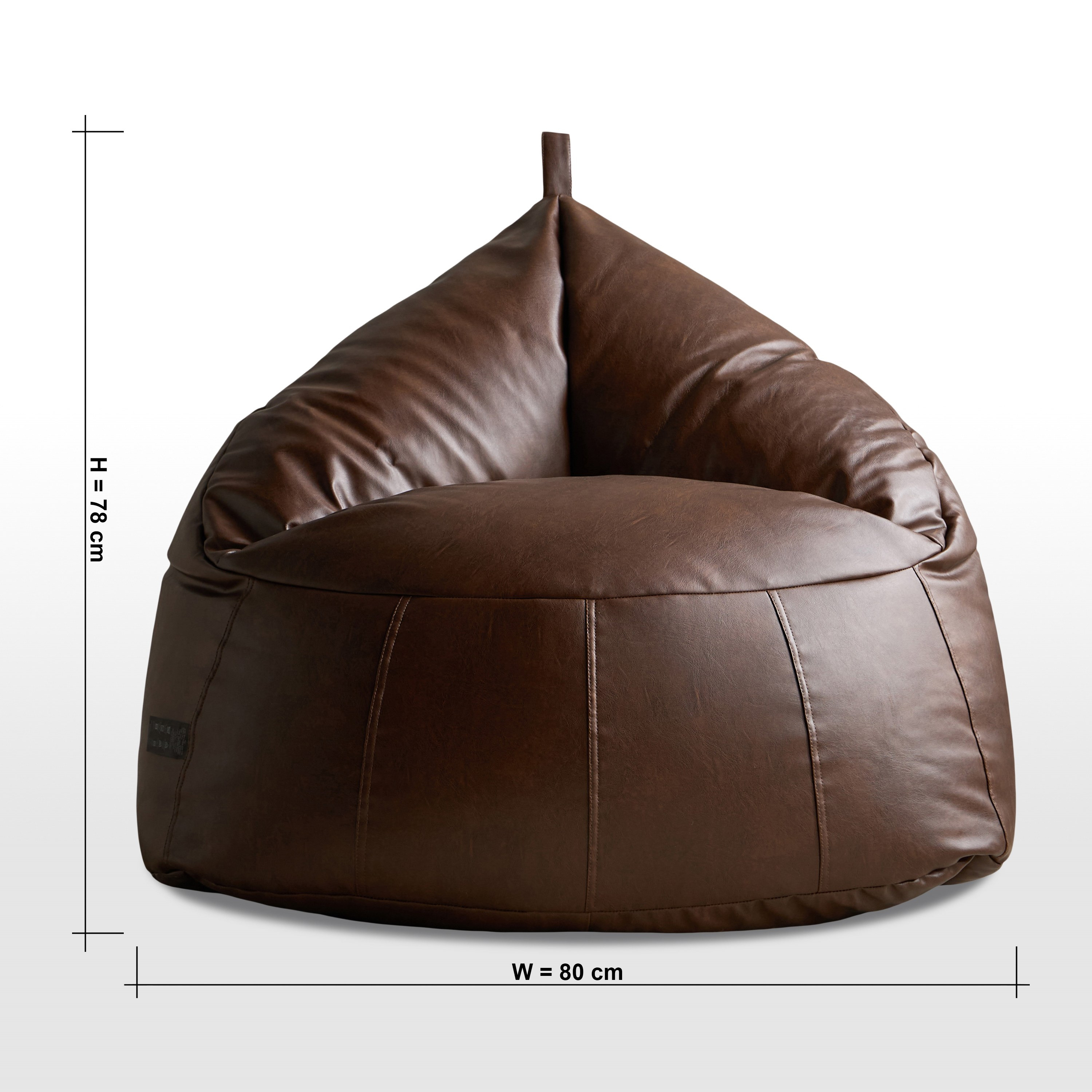 Amari Leatheritte Bean Bag - 81x80 cm-household-cushionsandthrows-beanbags-image-8