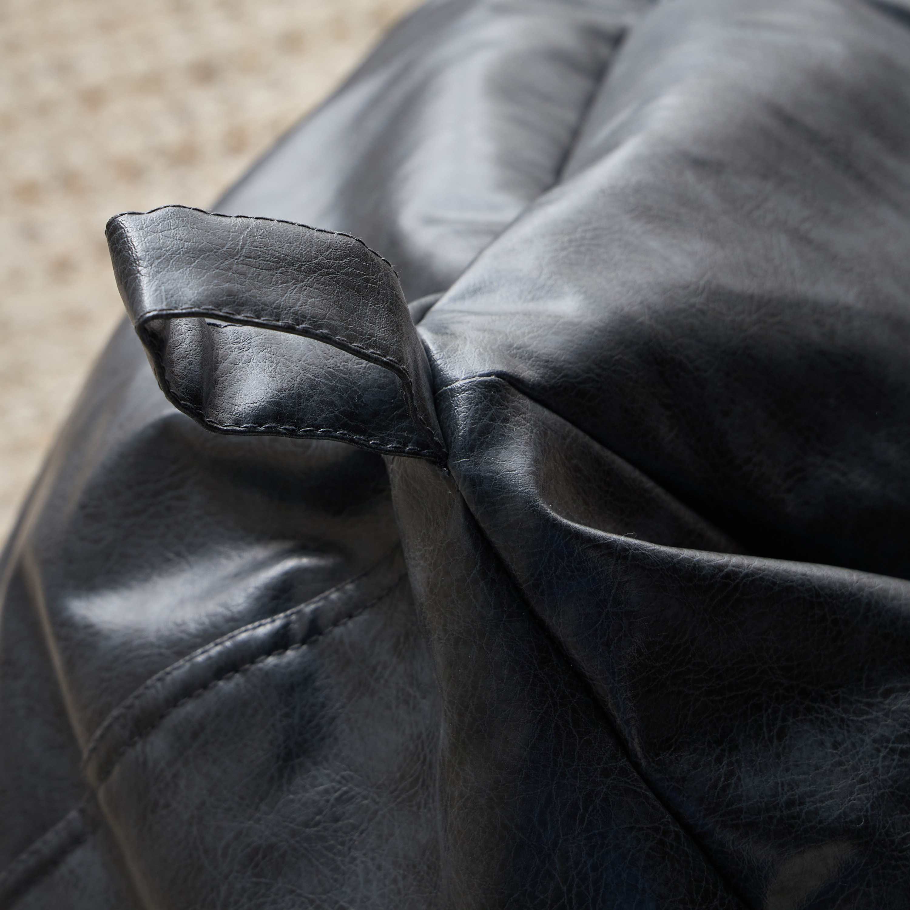 Amari Leatheritte Bean Bag - 81x80 cm-household-cushionsandthrows-beanbags-image-3