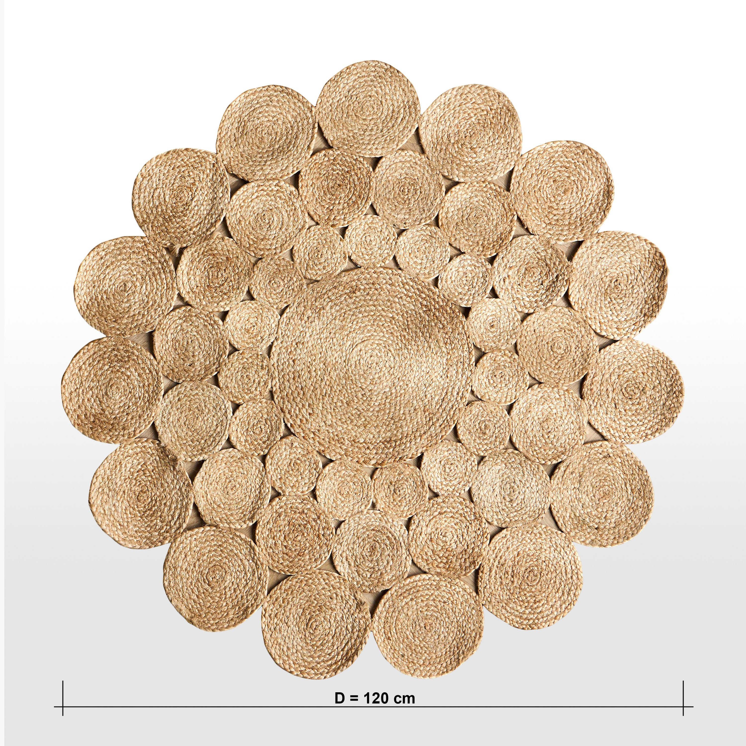 Rosalia Jute Handmade Rug - 120 cm-household-rugsandcarpets-rugs-image-6