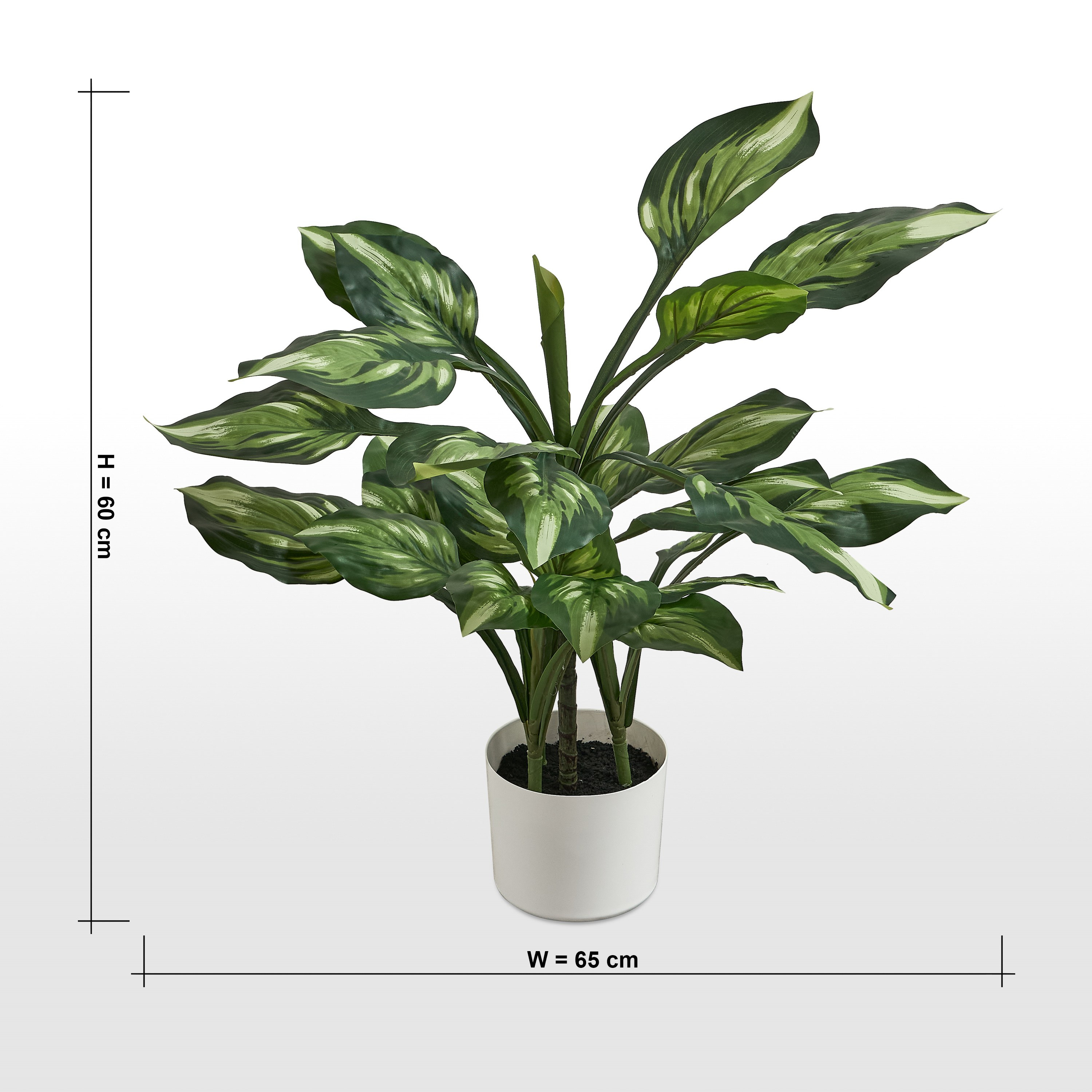 نبات هوستا بتصميم طبيعي في إناء زرع - 60 سم-household-gardenandoutdoor-artificialplants-pottedplants-image-5