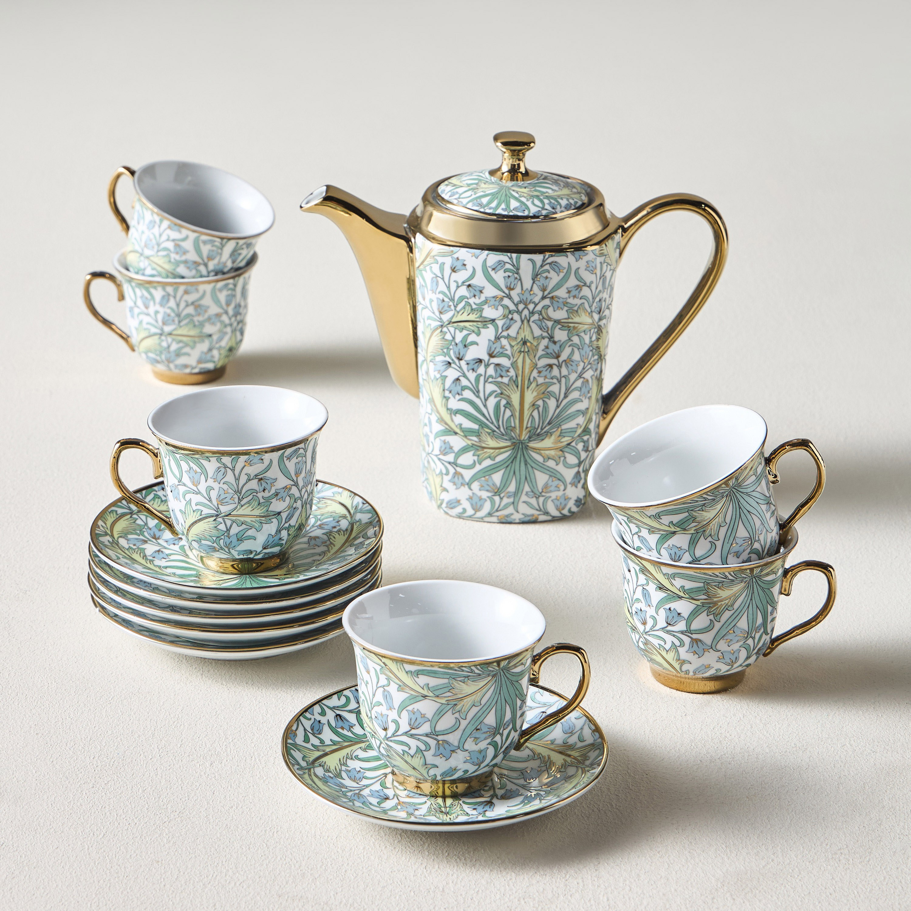 Bella 13-Piece Porcelain Tea Set - 800 ml, Serves 6-household-dining-teaandcoffee-teaandcoffeesets-image-1