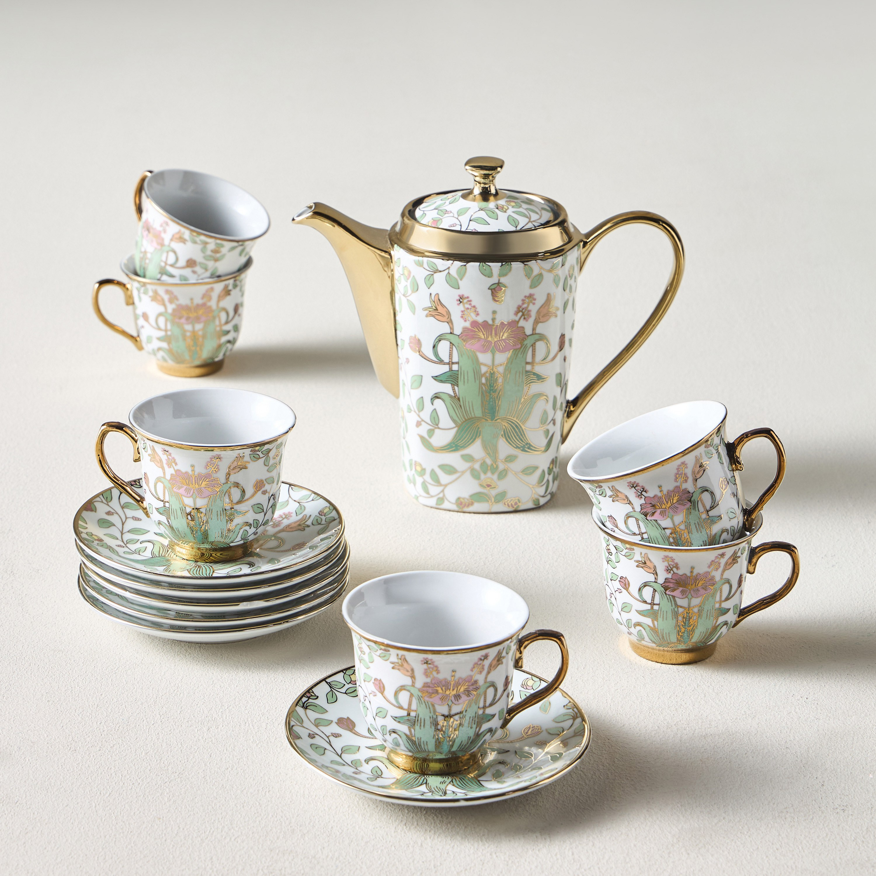 Bella 13-Piece Porcelain Tea Set - 800 ml, Serves 6-household-dining-teaandcoffee-teaandcoffeesets-image-7