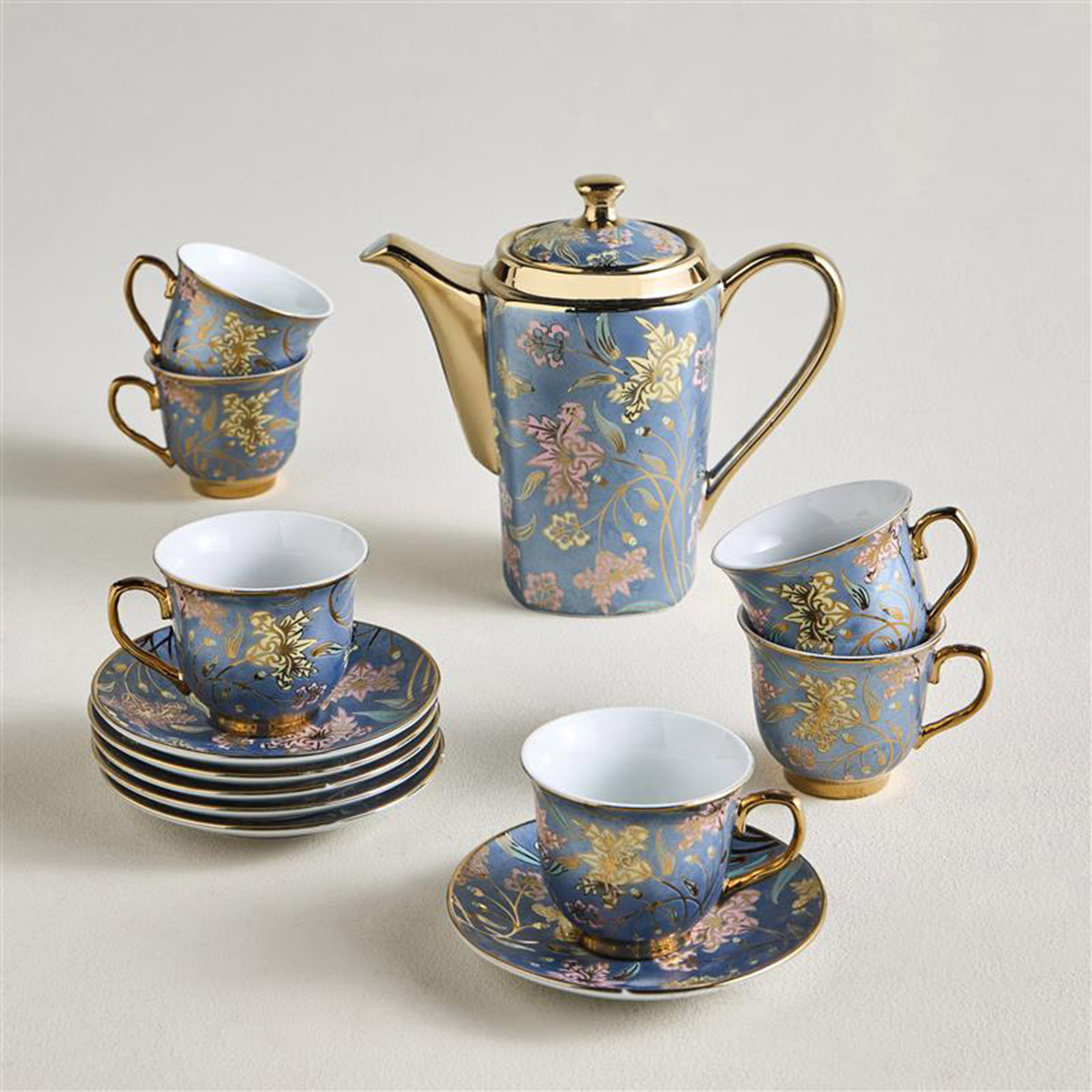 Nora 13-Piece Porcelain Tea Set - 800 ml, Serves 6-household-dining-teaandcoffee-teaandcoffeesets-image-1