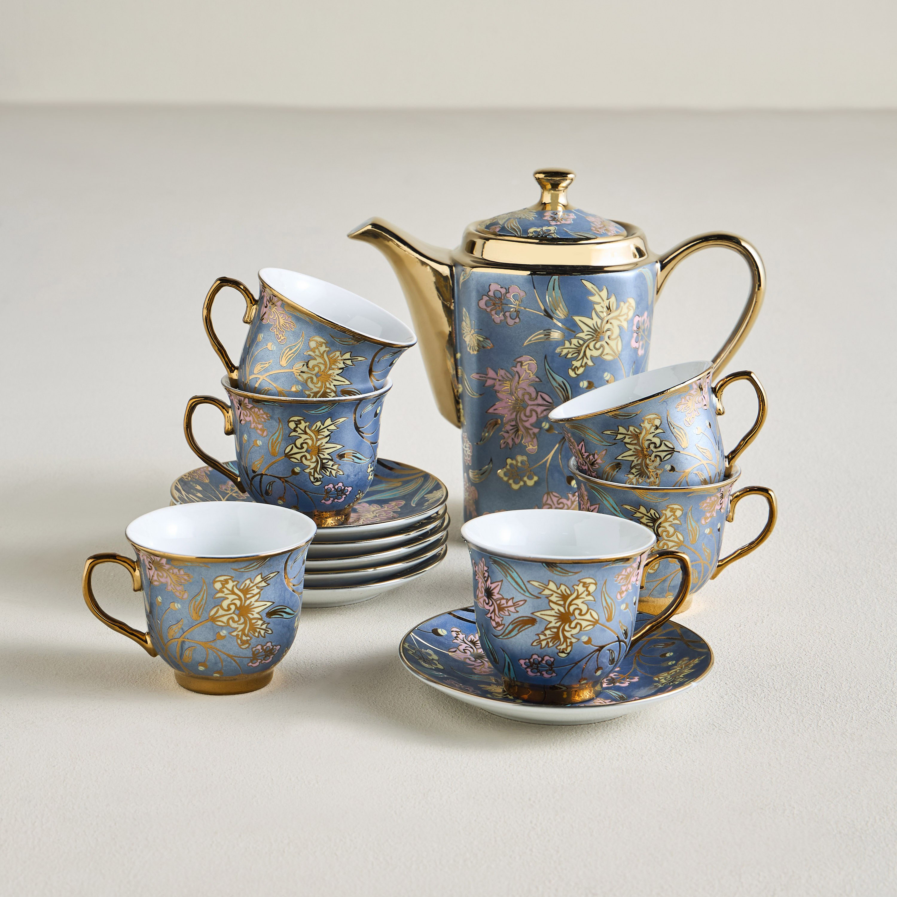 Nora 13-Piece Porcelain Tea Set - 800 ml, Serves 6-household-dining-teaandcoffee-teaandcoffeesets-image-7