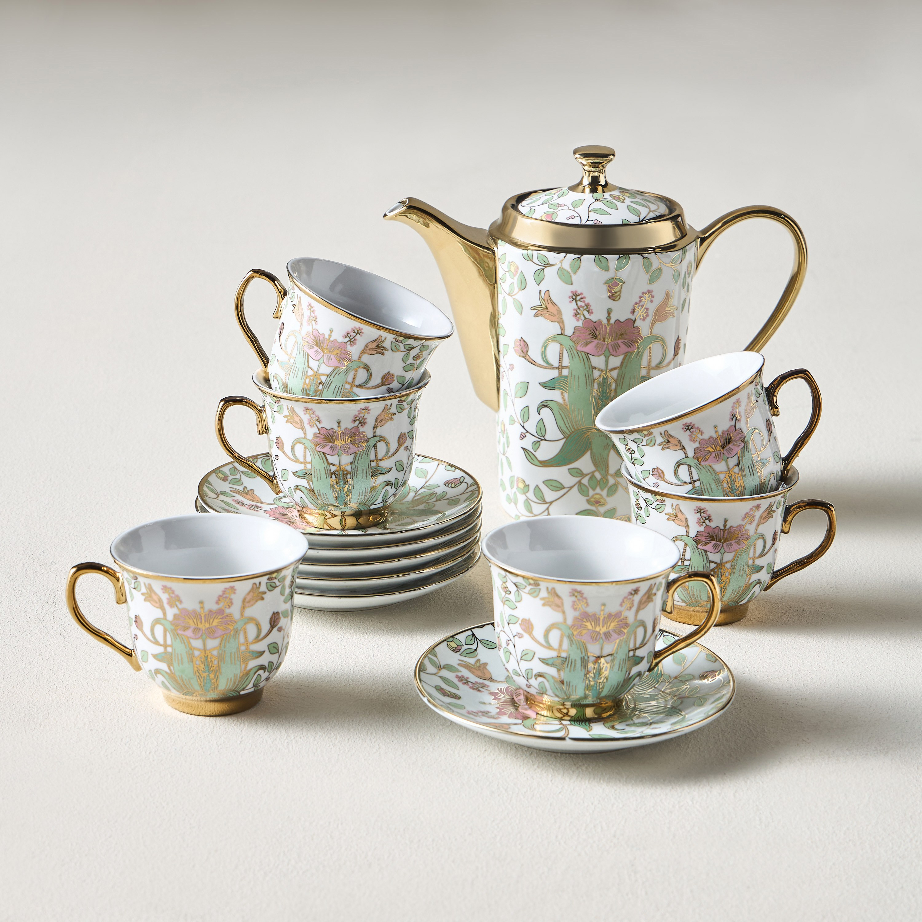 طقم شاي بورسلان 13 قطعة - مايا - 800 مل، لـ 6 أفراد-household-dining-teaandcoffee-teaandcoffeesets-image-7