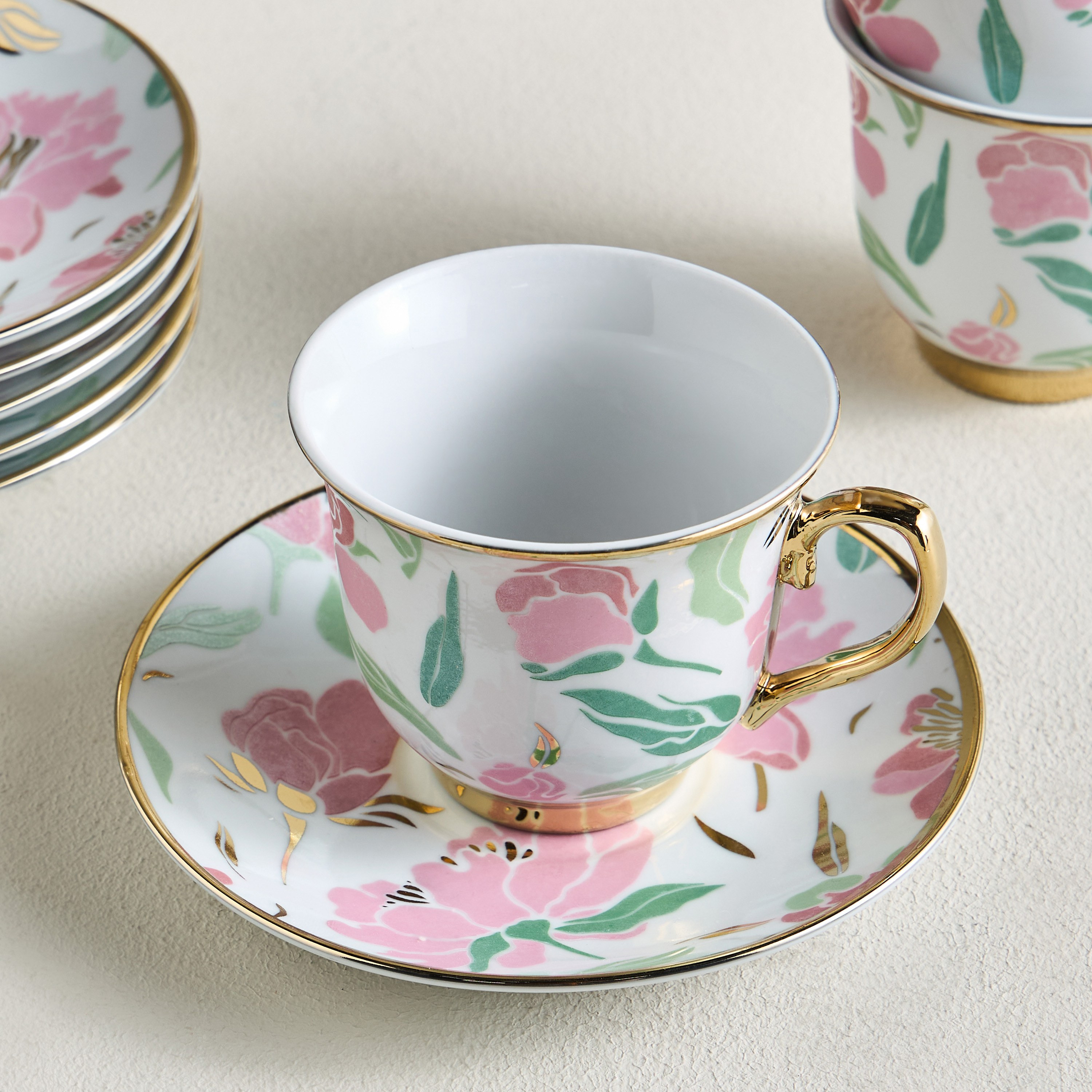 Ivy 13-Piece Porcelain Tea Set - 800 ml, Serves 6-household-dining-teaandcoffee-teaandcoffeesets-image-2