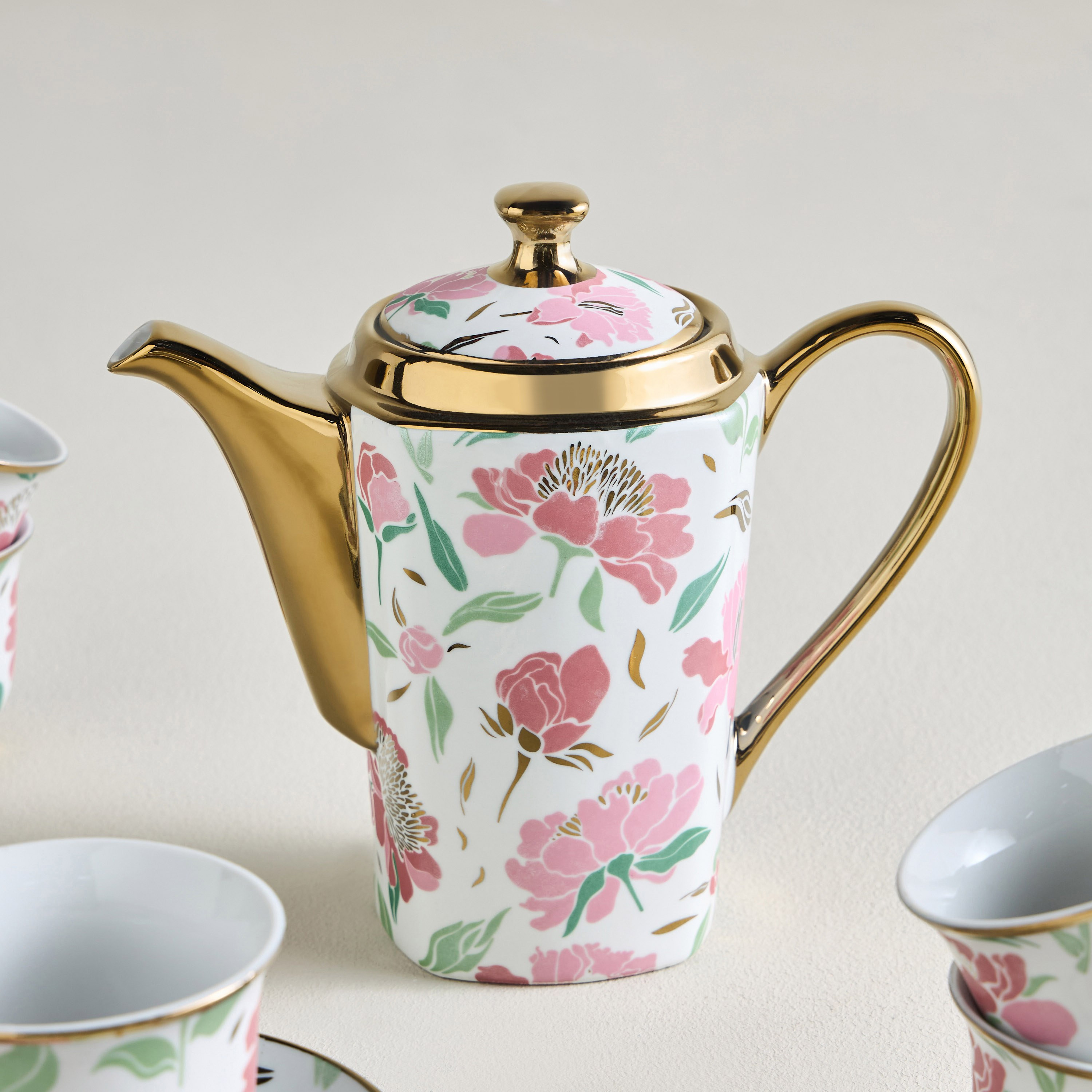 Ivy 13-Piece Porcelain Tea Set - 800 ml, Serves 6-household-dining-teaandcoffee-teaandcoffeesets-image-3