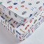 Flags and Cars Cotton 144 Thread count 2-Piece Full Fitted Sheet Set - 120x200cm-babyandkids-beddingandwindows-bedding-fittedandflatsheets-image-1