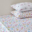 طقم شرشف سرير فردي قطن قطعتين بطبعات أزهار وفراشات بعدد 144 خيط - 90×200 سم-babyandkids-beddingandwindows-bedding-fittedandflatsheets-image-2