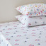طقم شرشف سرير فردي قطن قطعتين بطبعات أزهار وفراشات بعدد 144 خيط - 90×200 سم-babyandkids-beddingandwindows-bedding-fittedandflatsheets-image-1