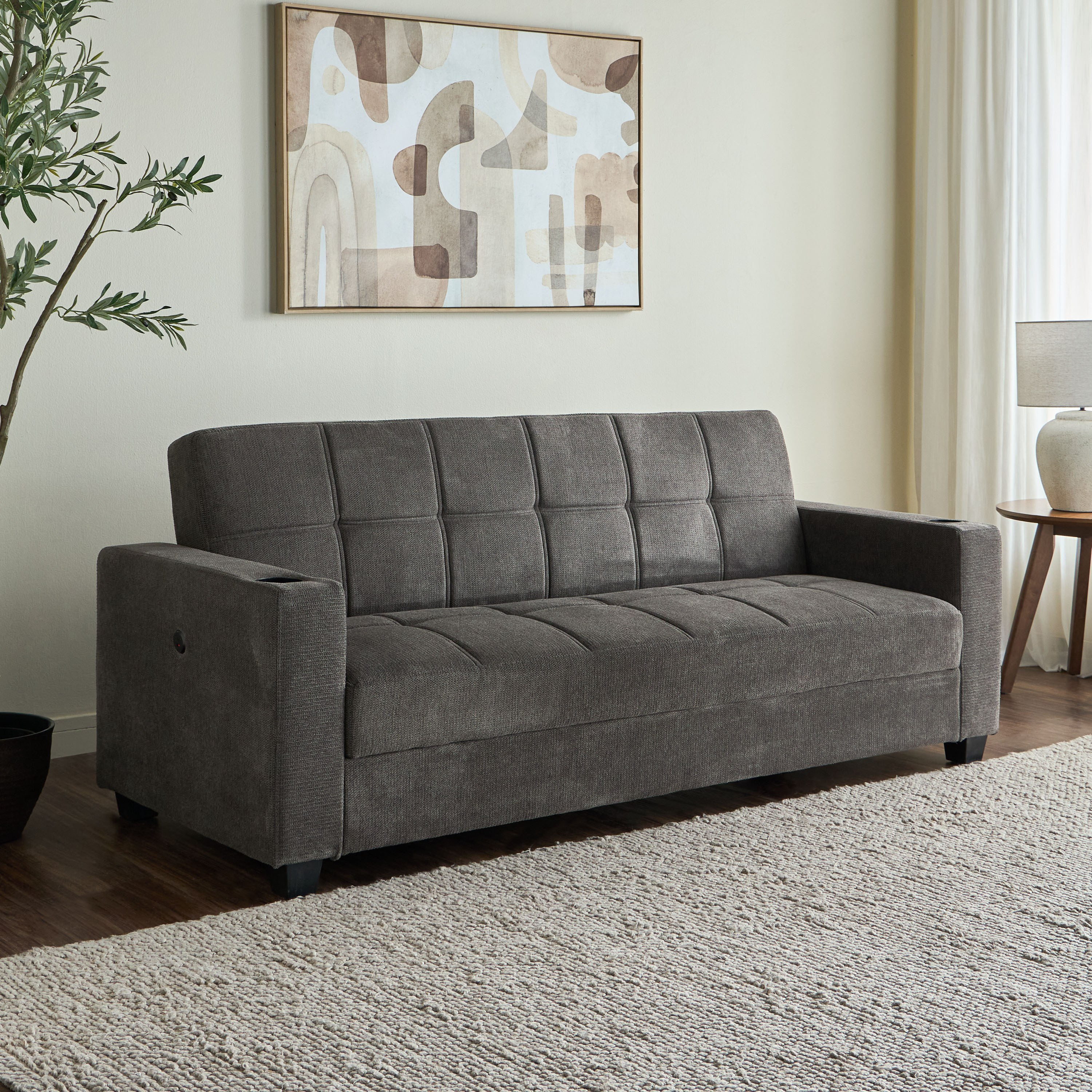 Cleo 3-Seater Fabric Sofa Bed with Storage-furniture-sofaandseating-sofabedsanddaybeds-image-1