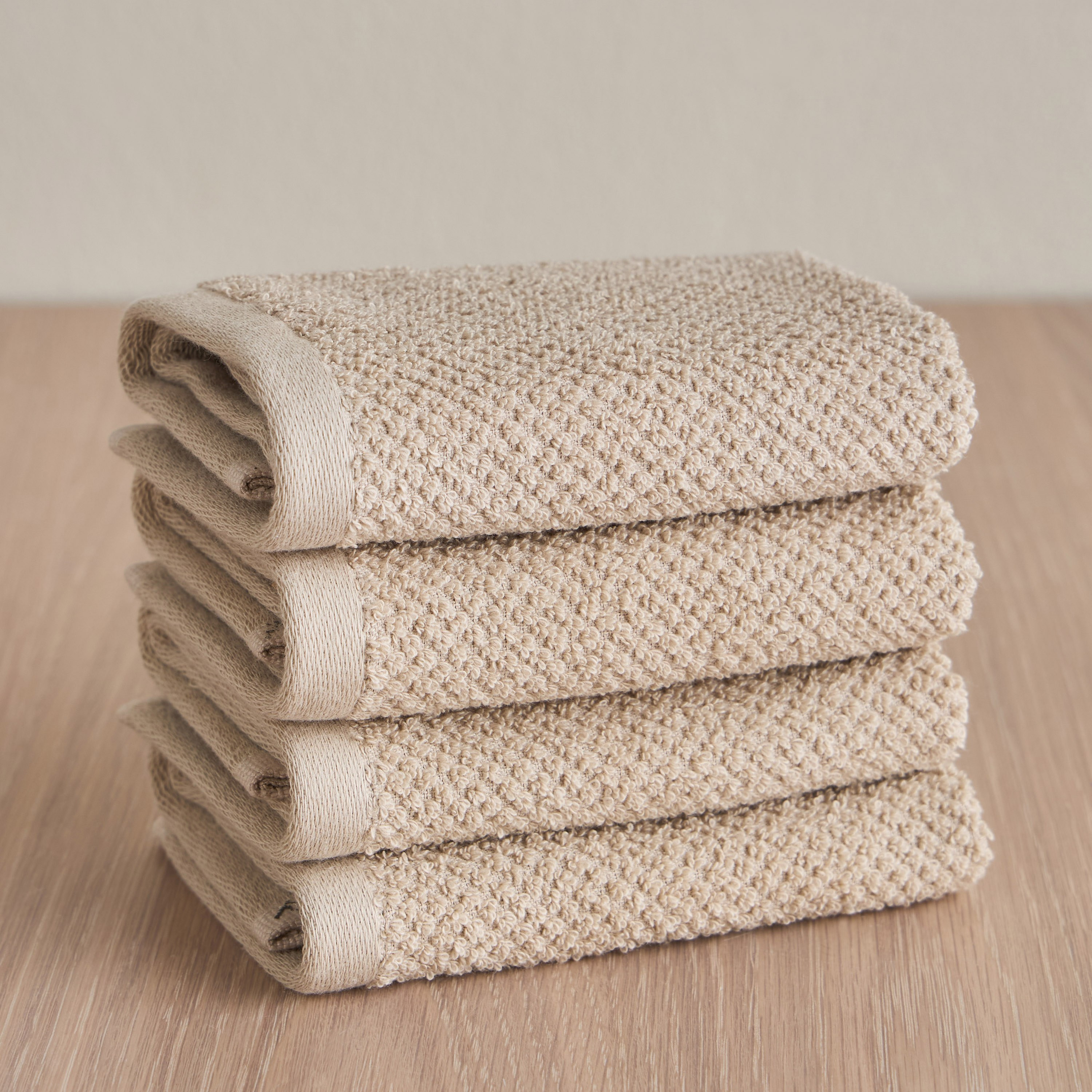 Estella Popcorn 4-Piece 420 GSM Turkish Cotton Finger Tip Towel Set - 30x30 cm-household-bathandlaundry-bathlinen-towels-image-1