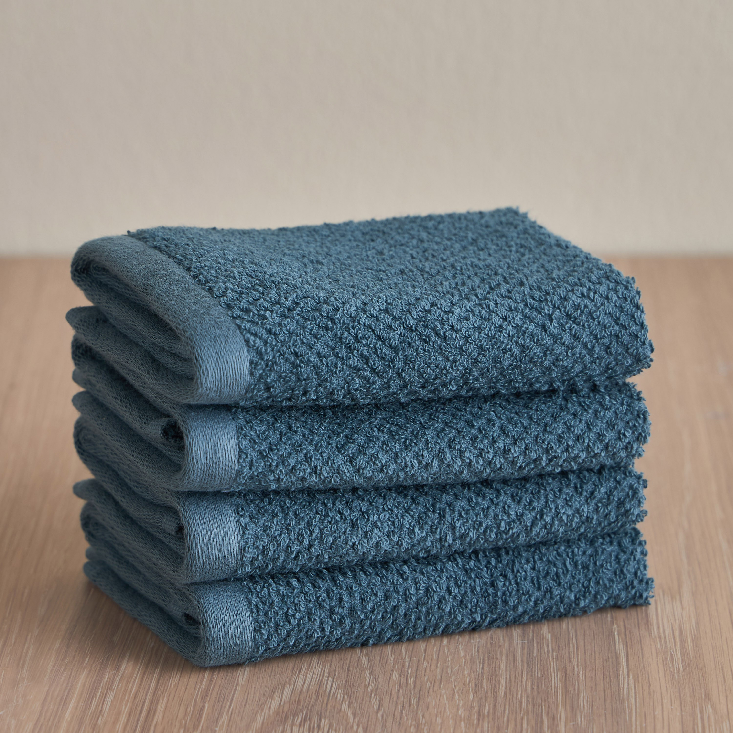 Estella Popcorn 4-Piece 420 GSM Turkish Cotton Finger Tip Towel Set - 30x30 cm-household-bathandlaundry-bathlinen-towels-image-1