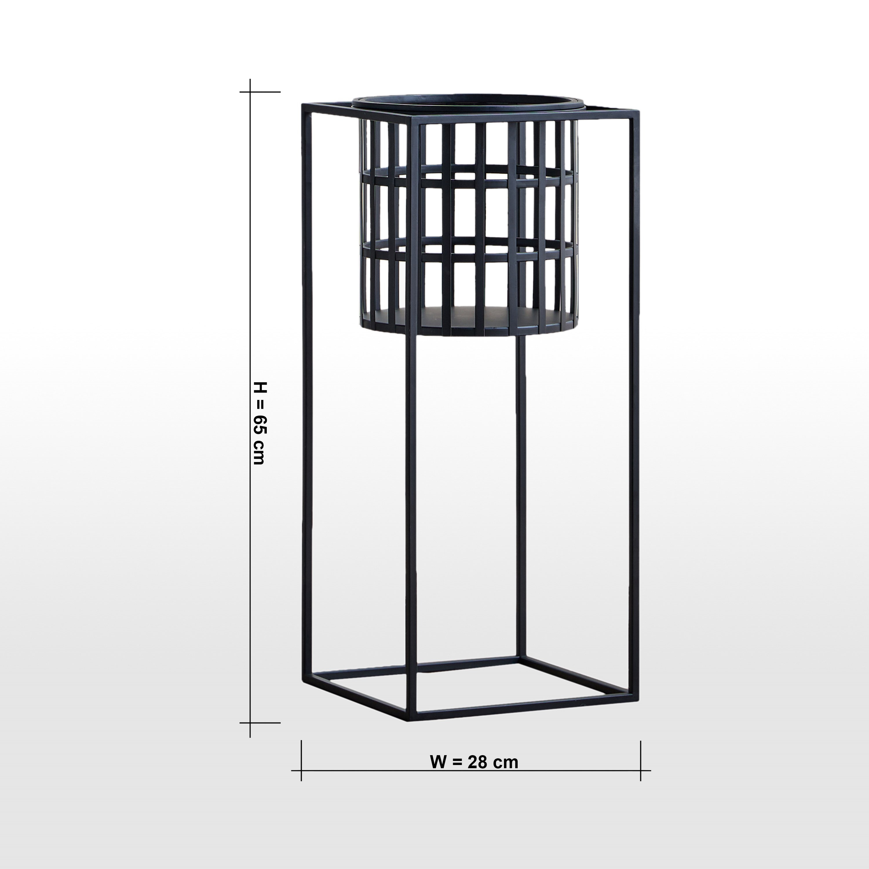 Mono LouLou Chequered Metal Planter Stand - 65 cm-household-gardenandoutdoor-potsandplanters-planters-image-5