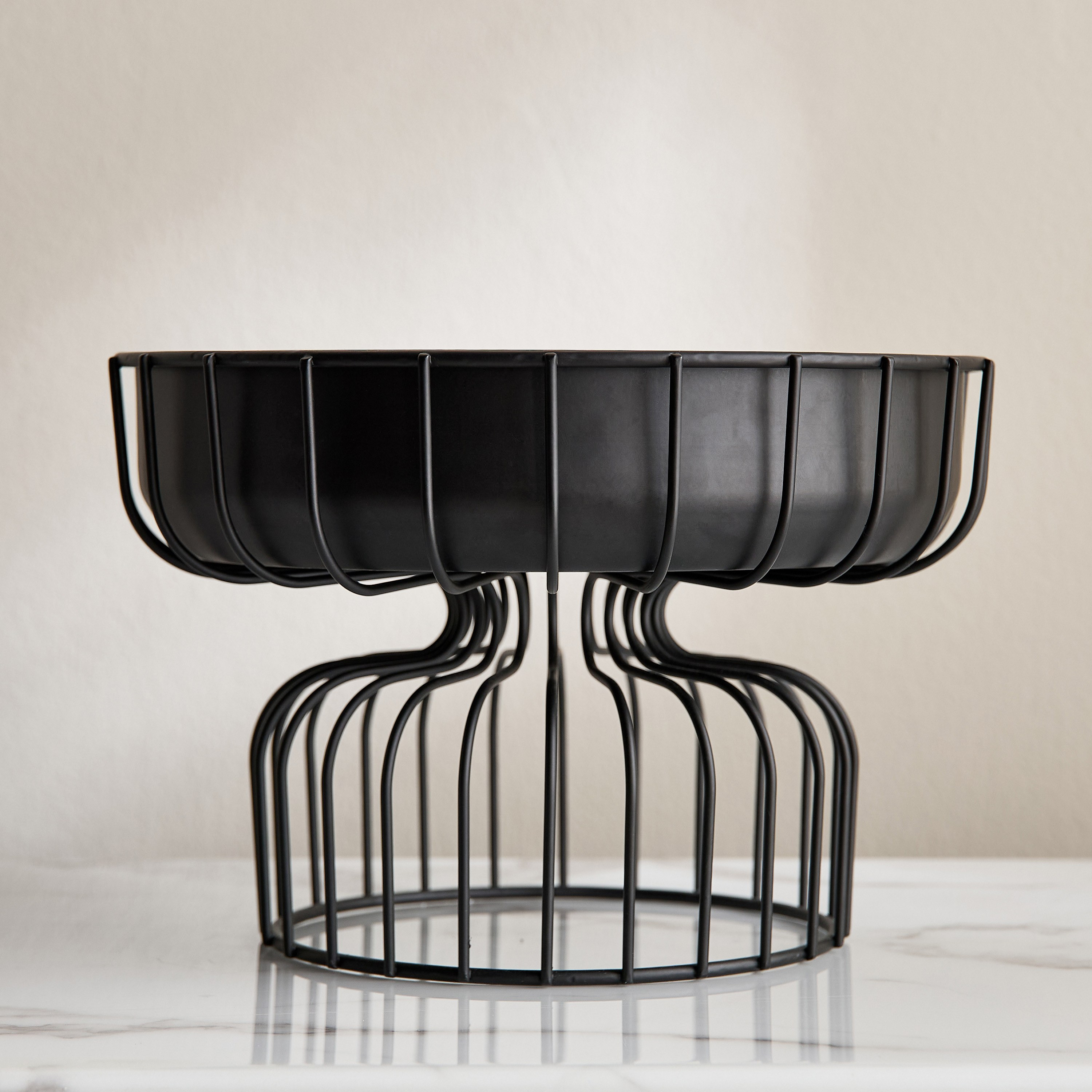 Gradient LouLou Metal Footed Decorative Platter - 30x30 cm-household-decor-boxesandtrays-image-1