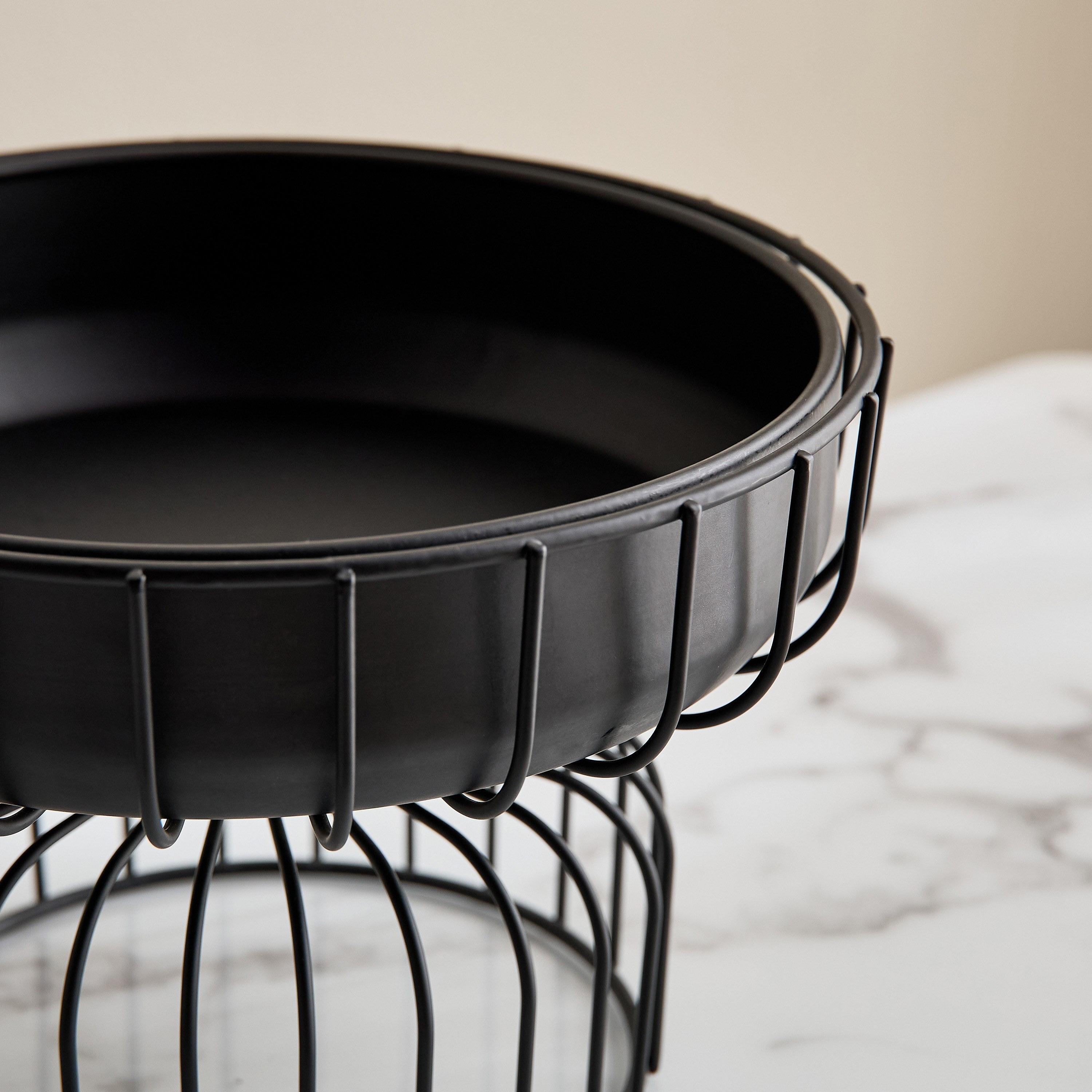 Gradient LouLou Metal Footed Decorative Platter - 30x30 cm-household-decor-boxesandtrays-image-2