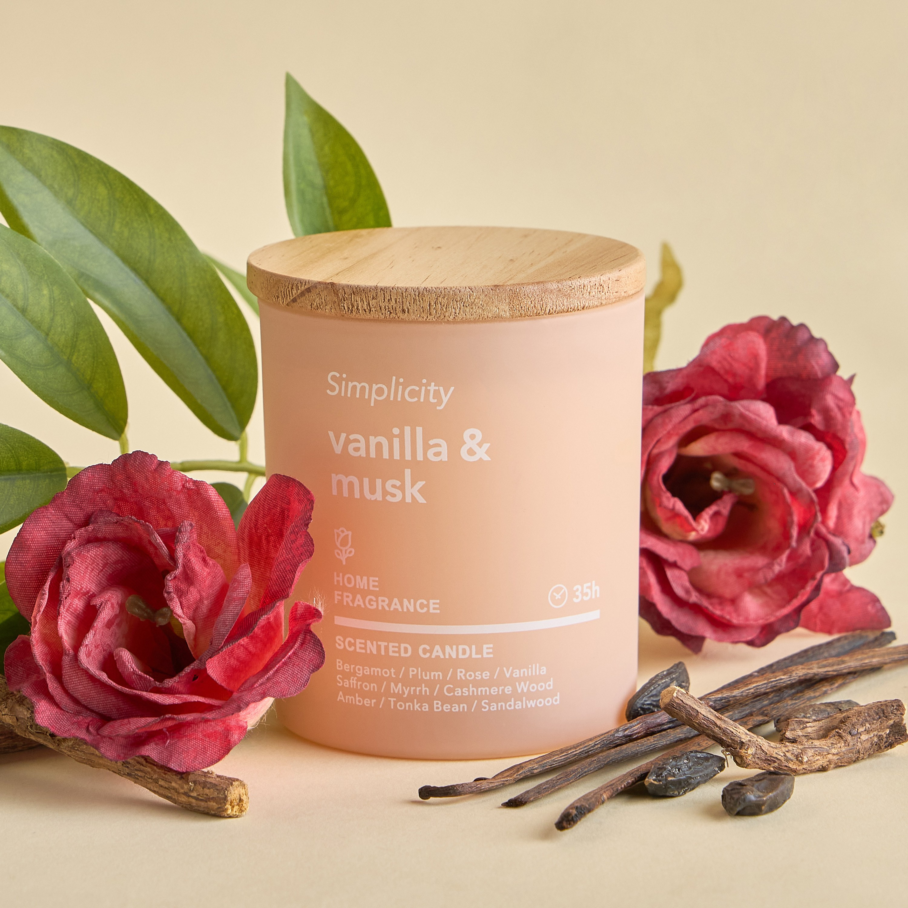 Simplicity Vanilla and Musk Scented Jar Candle - 35 h-household-homefragrance-candles-image-1