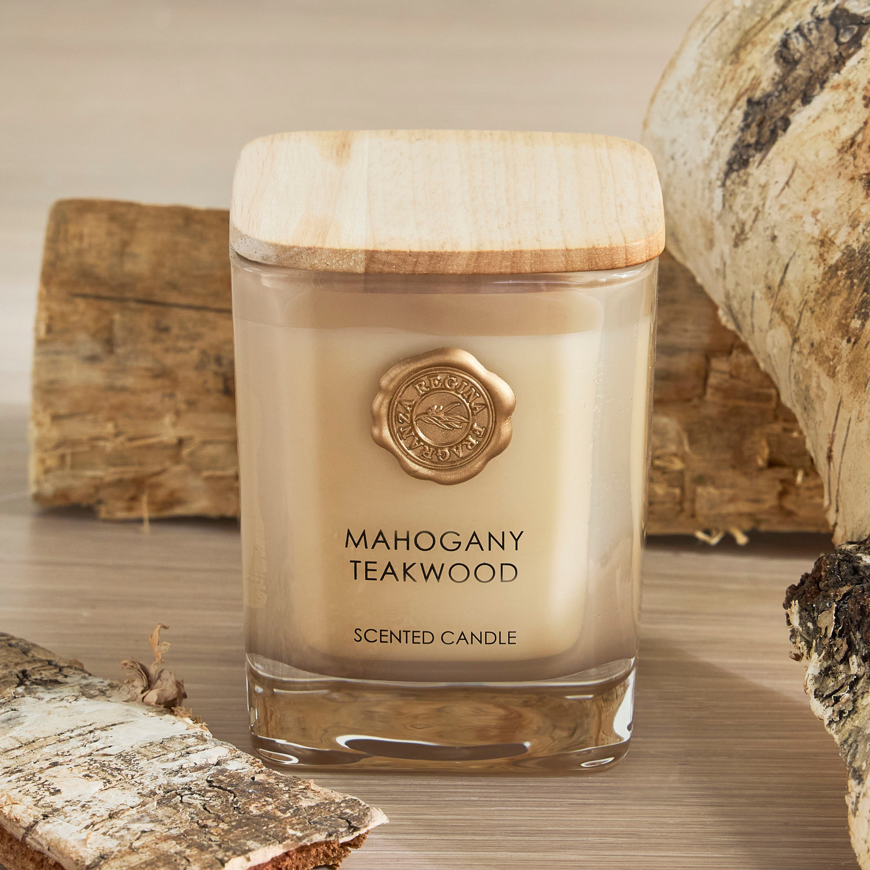 Regent Mahogany Teakwood Scented Jar Candle - 10 h-household-homefragrance-candles-image-1