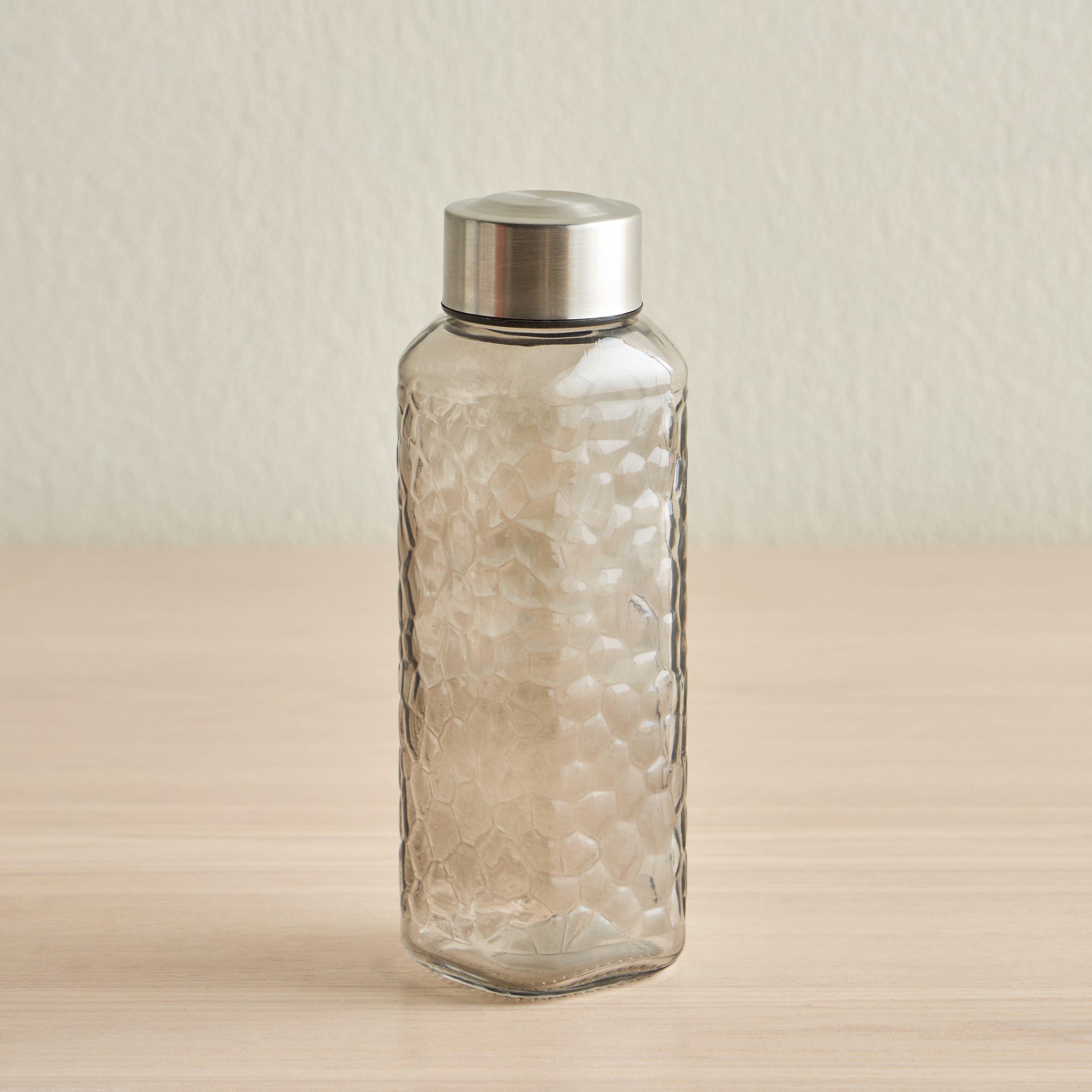 Glynn Hammered Glass Water Bottle - 400 ml-household-dining-drinkserveware-bottles-image-1