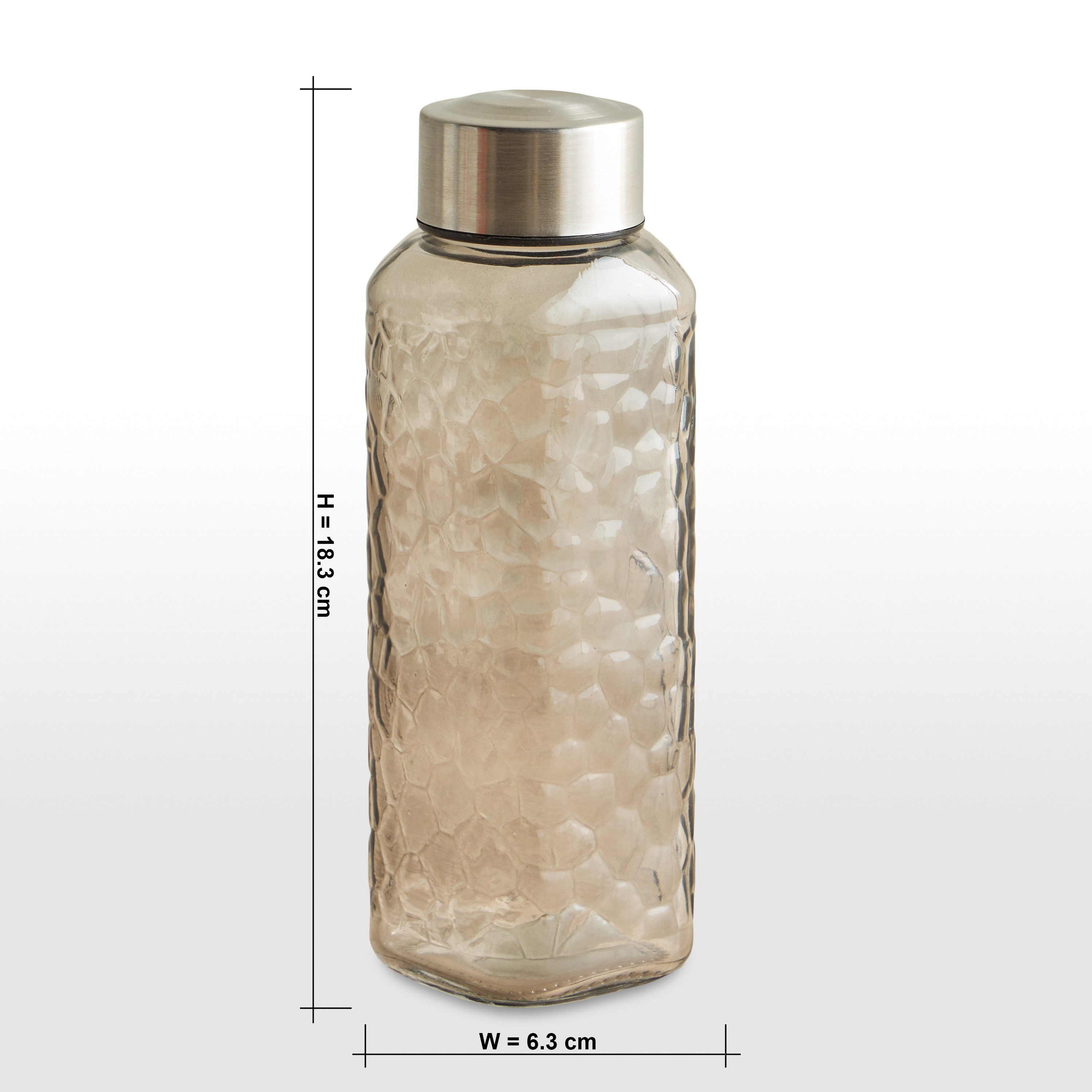 Glynn Hammered Glass Water Bottle - 400 ml-household-dining-drinkserveware-bottles-image-4