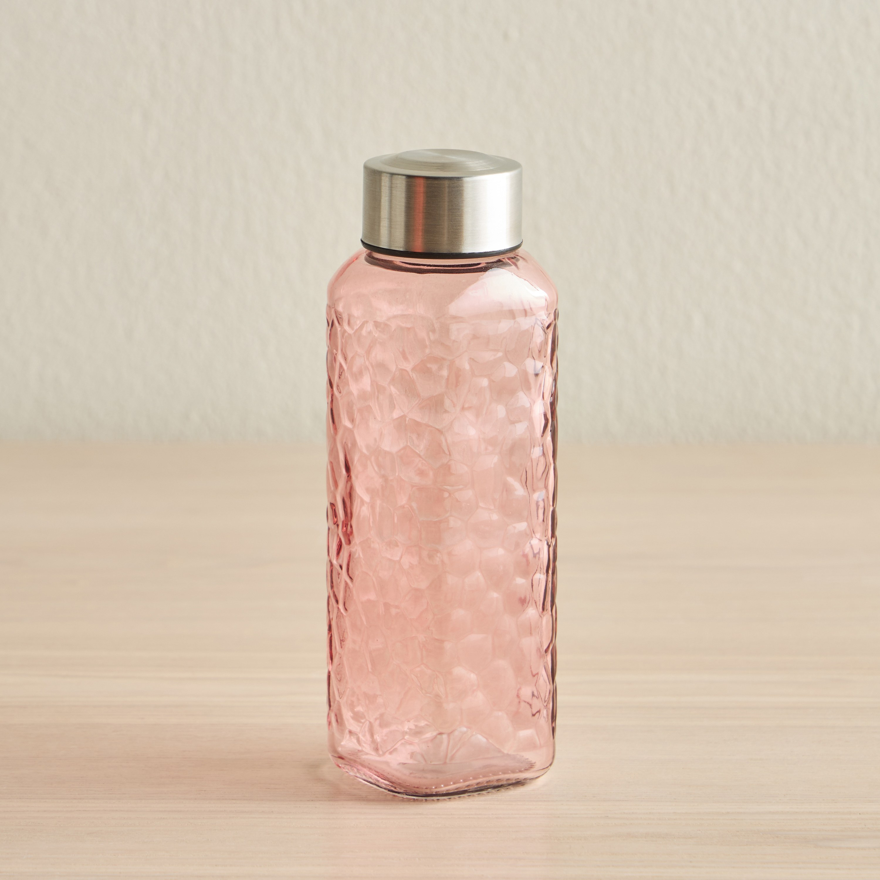 Glynn Hammered Glass Water Bottle - 400 ml-household-dining-drinkserveware-bottles-image-1