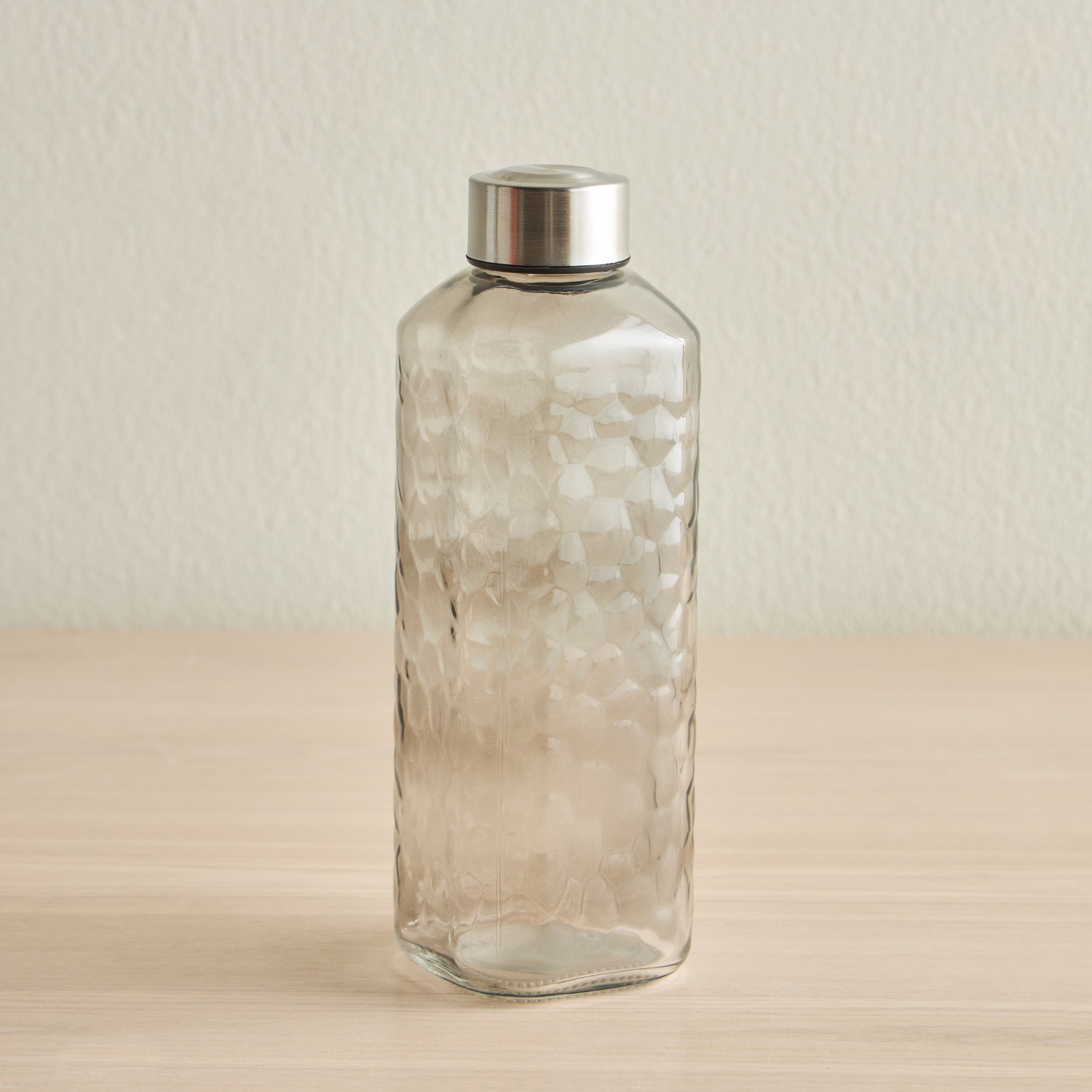 Glynn Hammered Glass Water Bottle - 1 L-household-dining-drinkserveware-bottles-image-1
